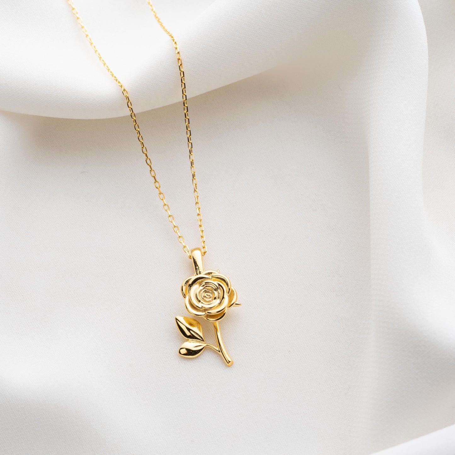 Snowdrop Necklace - Gold Birth Flower Necklace, Minimalist Birthflower Jewelry, Silver Flower Necklace, Birth Month Gift, Personalized Gifts