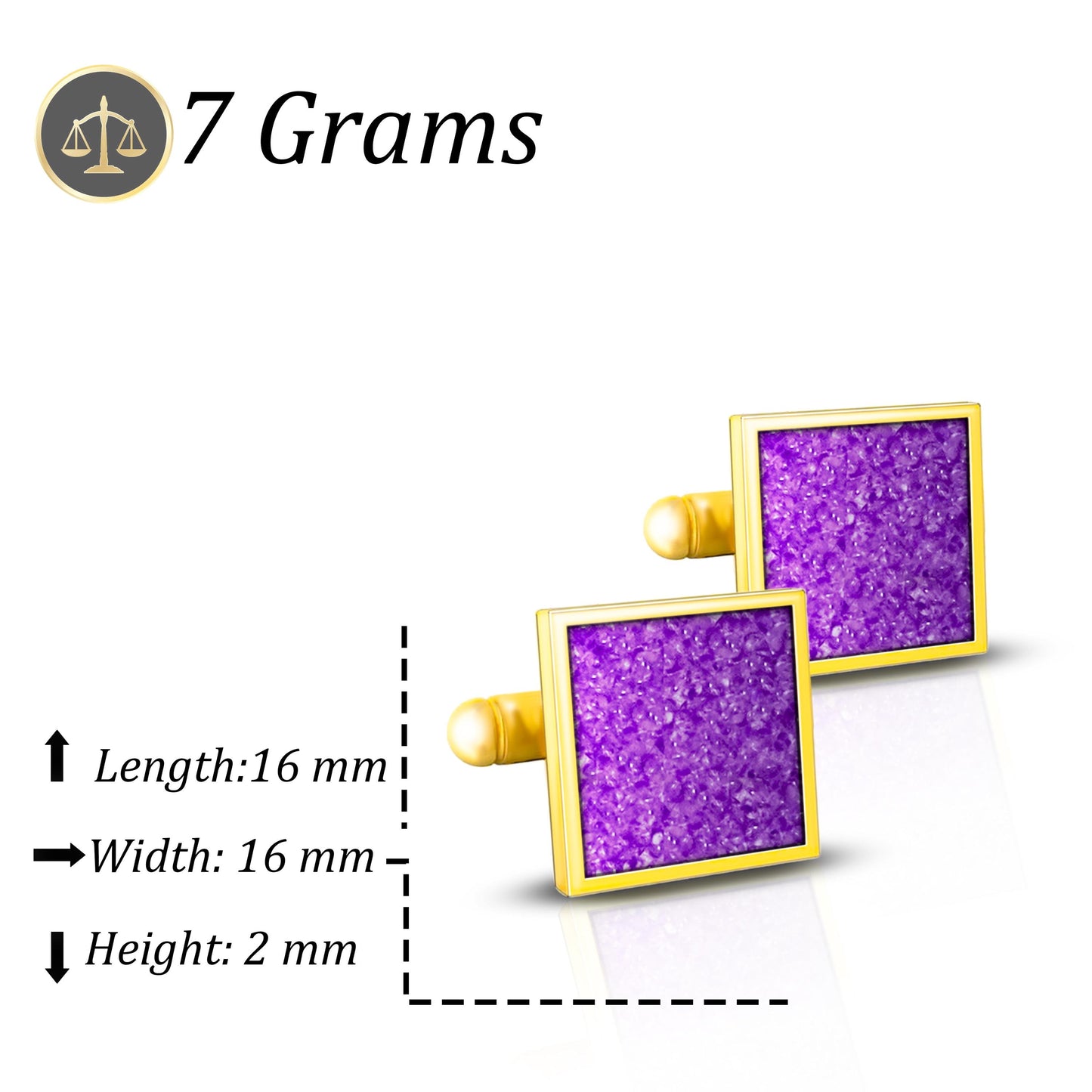 Amethyst Cufflinks, Custom Gold Cufflinks, Personalized Wedding Cufflinks, Mens Cufflinks, Groomsmen Gifts, Birthday Gift for Him or Her