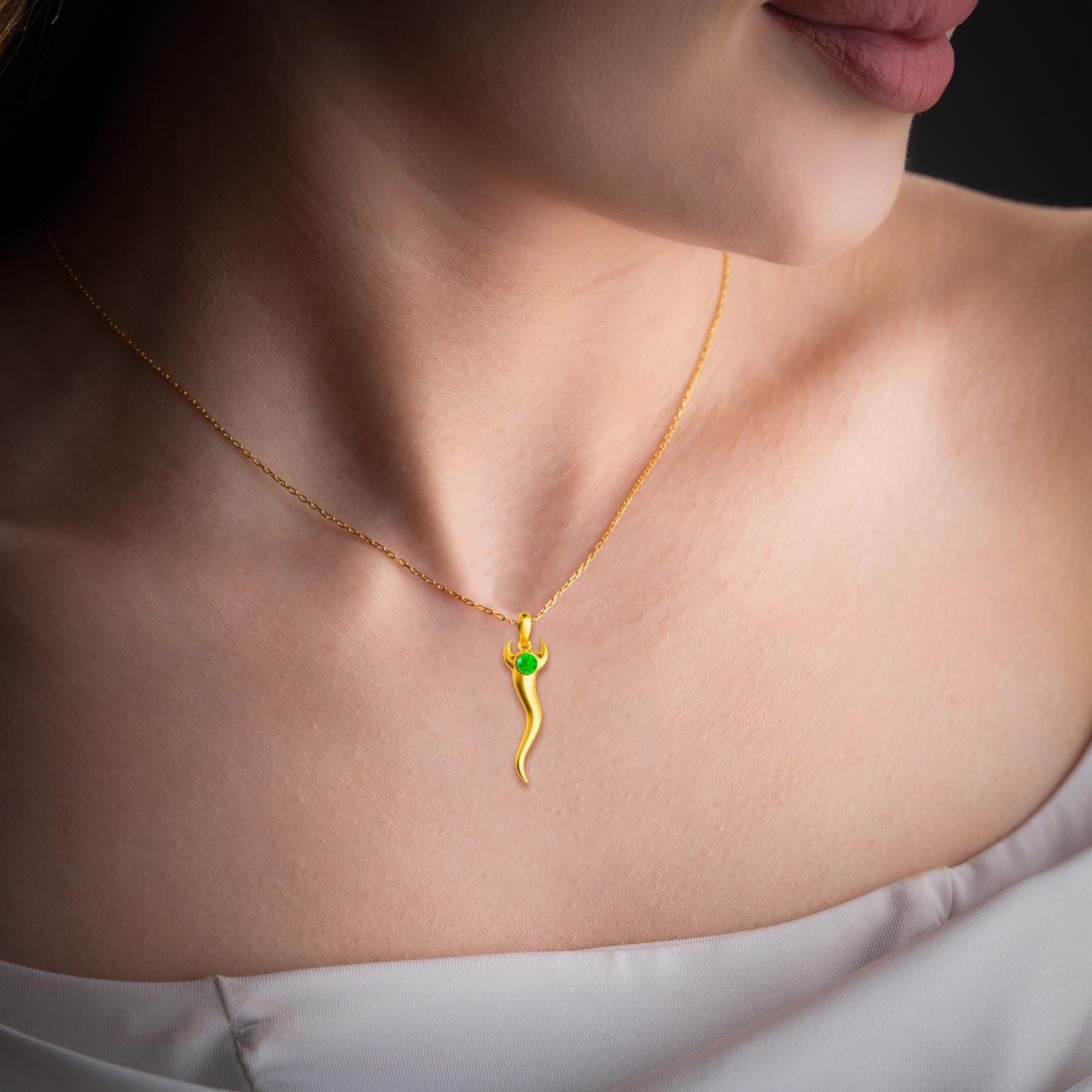 Italian Horn Necklace-Good Luck Charm,Italian Jewelry,Protection Amulet,Evil Eye Pendant, Italian Horn Chain, Gift Ideas,Minimalist Necklace