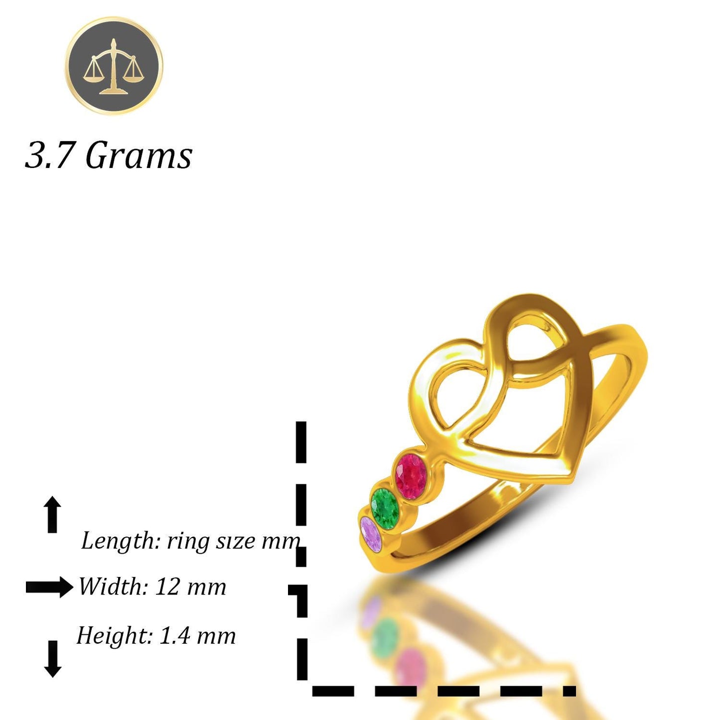 Personalized Birthstone Ring, Amethyst Aquamarine Alexandrite Garnet Citrine Onyx Heart Pinky Ring, Custom Initial Birthflower Claddagh Gift