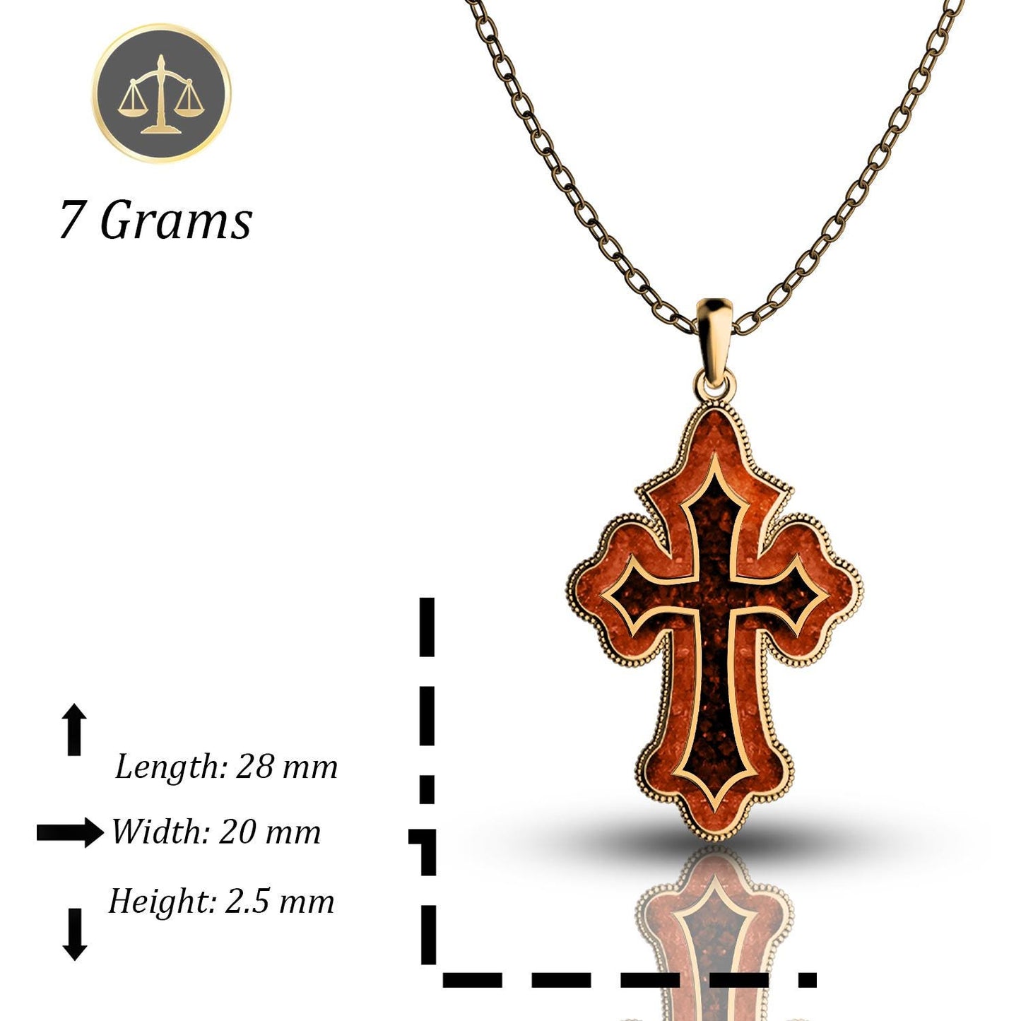 Gold Cross Necklace - Men's & Women's Christian Crucifix, Pearl Cross Pendant, Silver Sideways Cross, Orthodox Dainty Necklace, Gift for Him