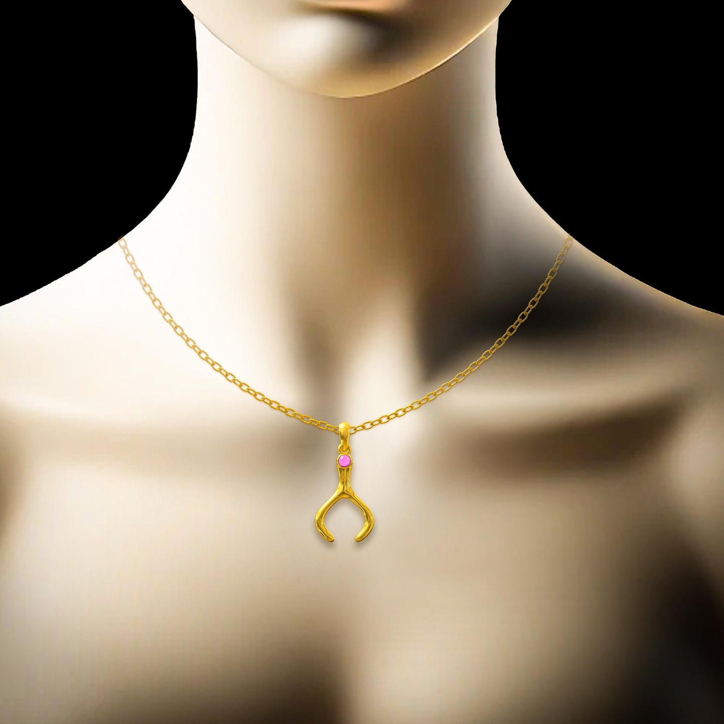 Wishbone Necklace, Silver Birthstone Jewelry,Minimalist Protection Pendant, Handmade Personalized Gift, Evil Eye Charm,Birthday Gift for Her