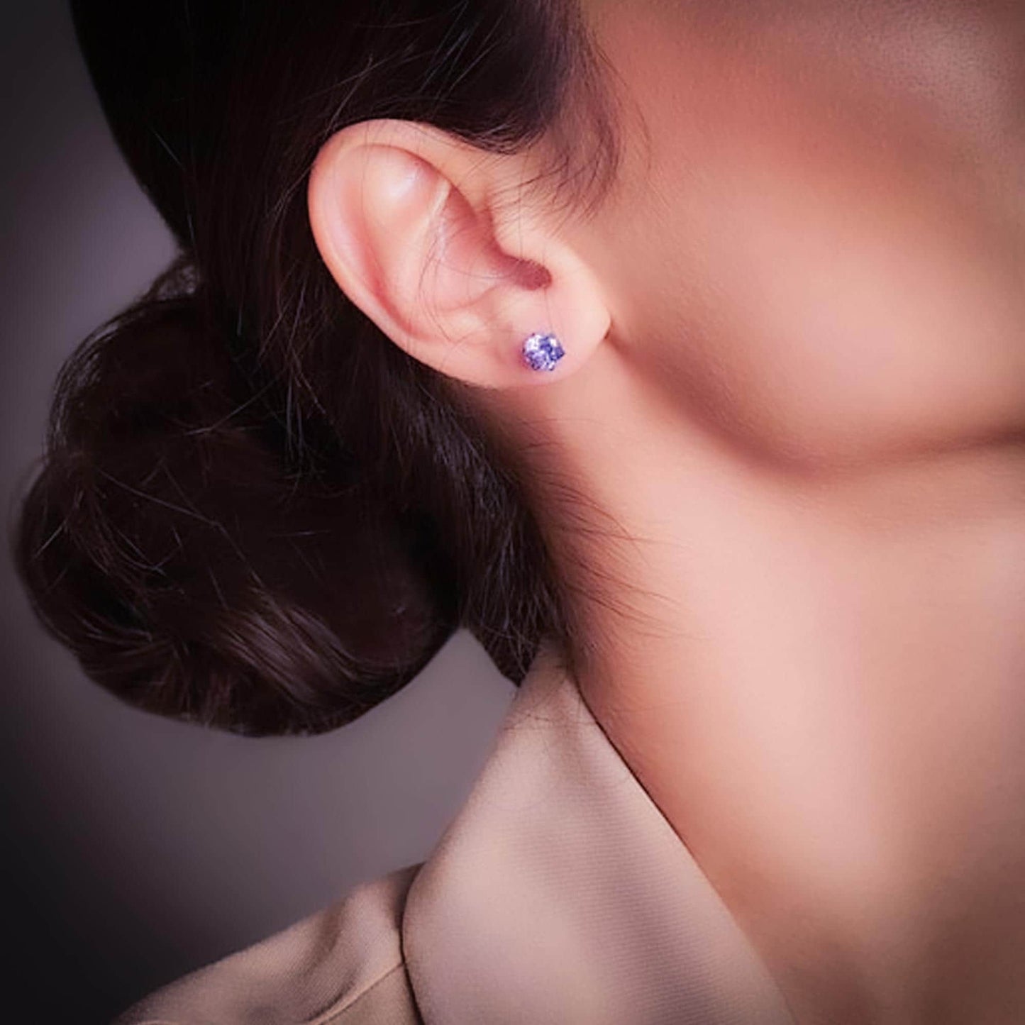 Stud Earrings, Burgundy Malachite Rose Quartz Moss Agate, Aquamarine Moissanite Montana Sapphire, Lapis Lazuli Minimalist Jewelry Gift