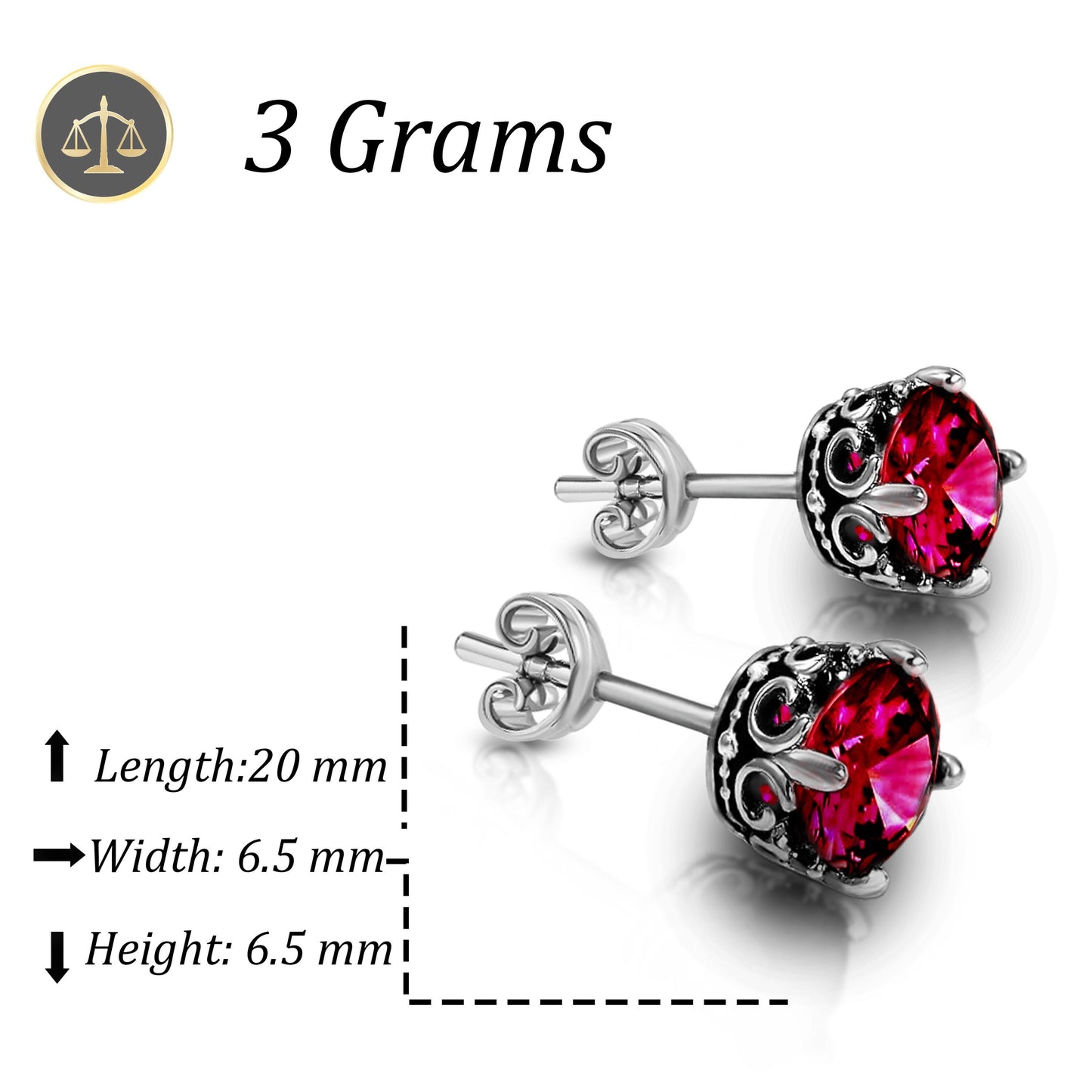 Ruby Stud Earrings,Silver Stud Earrings,Gold Earrings,Birthstone Earrings,Minimalist Earrings,Birthstone Jewelry,Gift for Her,Gifts for Mom