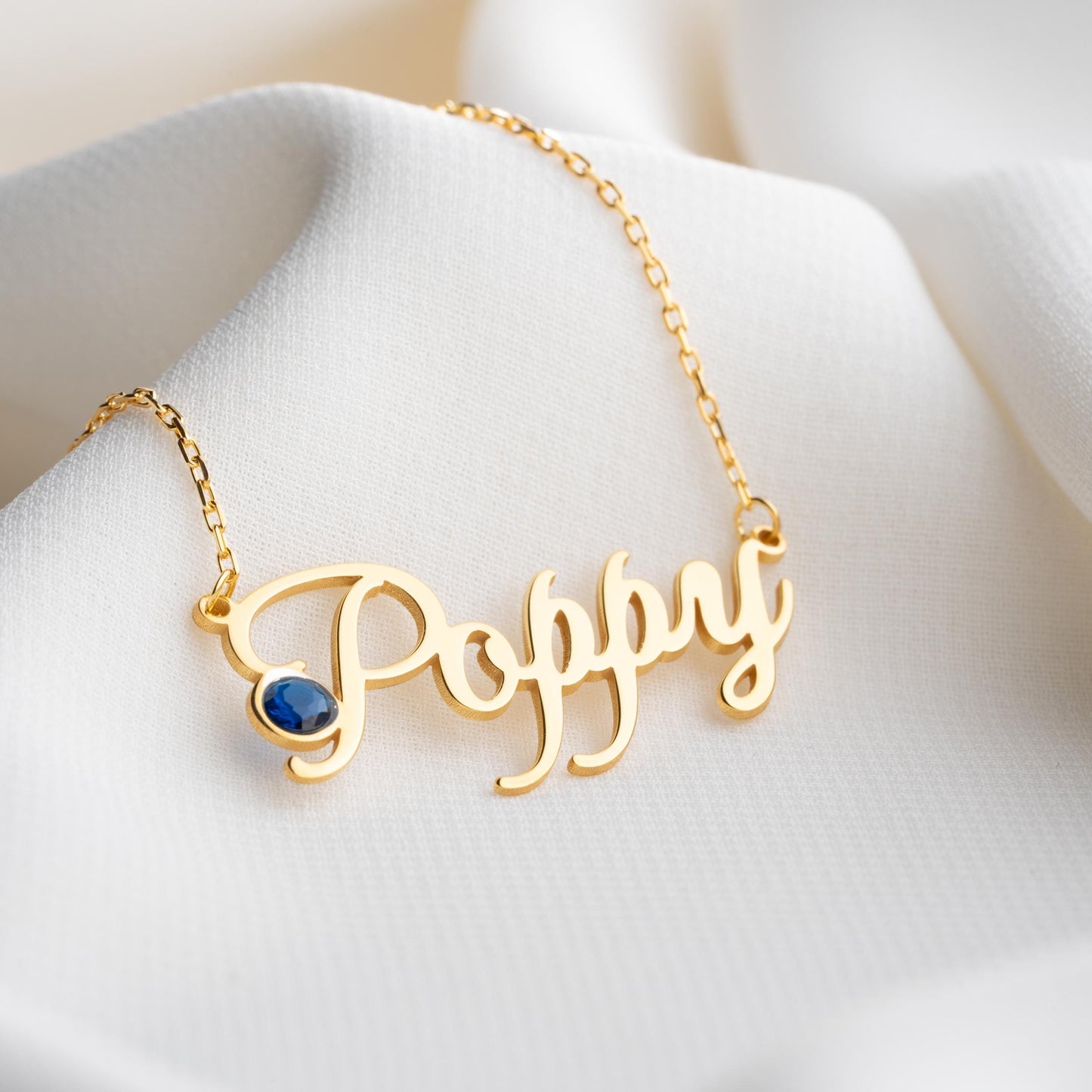 Personalized Christmas Birthstone Name Necklace, 925 Sterling Silver Custom Pendant, Handmade Holiday Gift, Festive Jewelry for Women.
