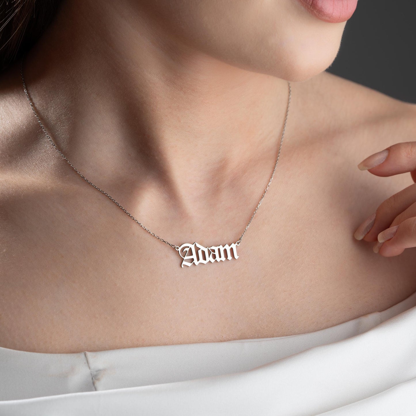 Custom Name Necklace, Gold Name Plate, Personalized Jewelry Gift for Her, Kids Name Logo Necklace, Birthday Gifts, Times New Roman Font