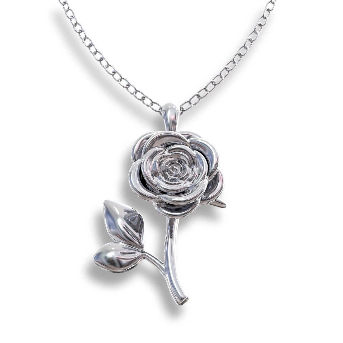 Rose Birthflower Necklace, Gold Flower Pendant, New Mom Mama Jewelry, Statement Gift for Women, Girlfriend Birthday Anniversary Necklace.