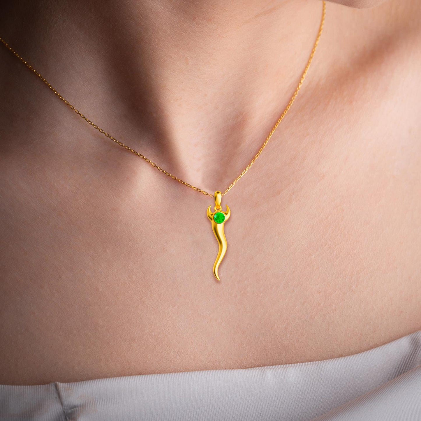 Italian Horn Necklace-Good Luck Charm,Italian Jewelry,Protection Amulet,Evil Eye Pendant, Italian Horn Chain, Gift Ideas,Minimalist Necklace