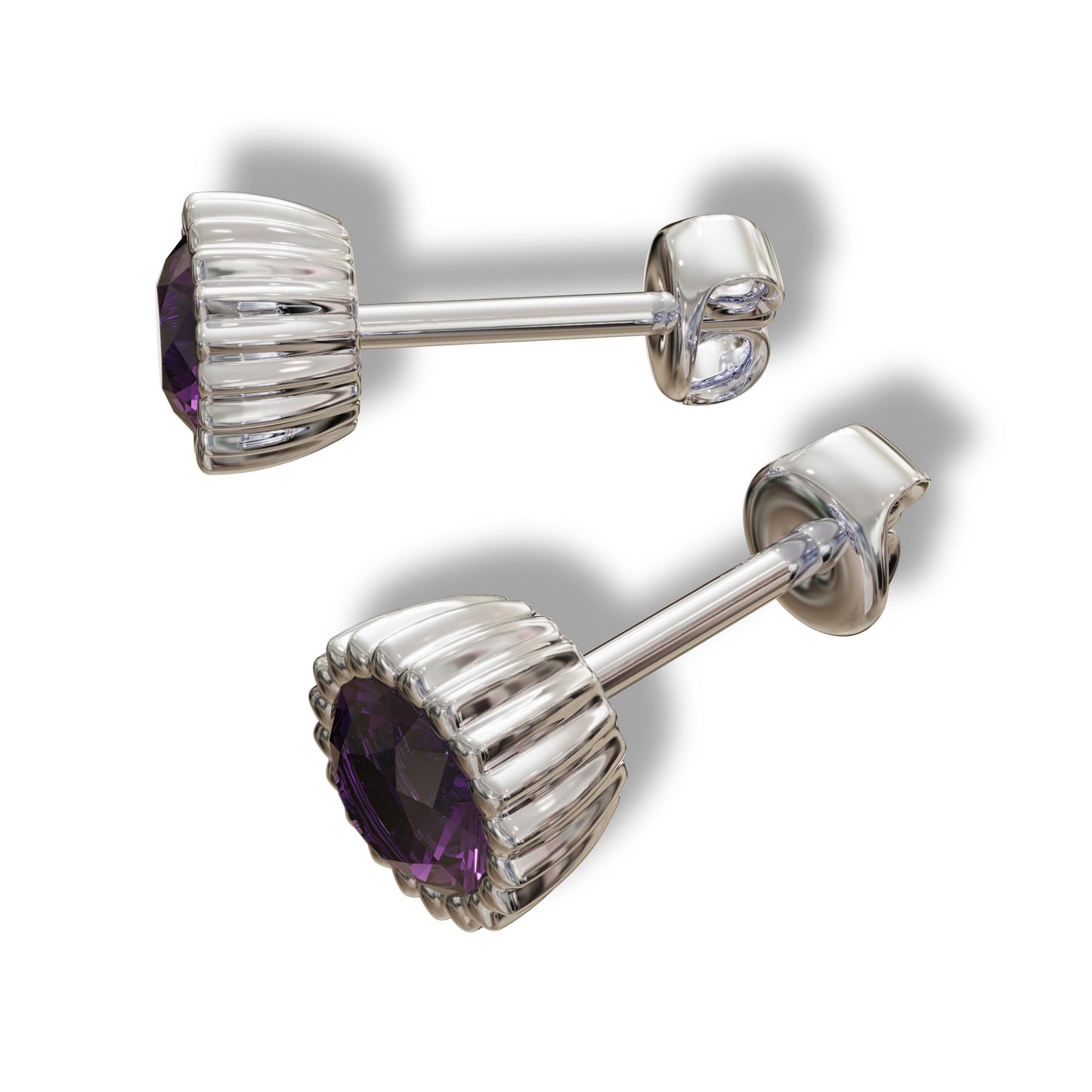 Amethyst Birthstone Stud Earrings,Silver Stud Earrings,Gold Stud Earrings,Birthstone Jewelry, Dainty Earrings,Gift for Her,14K Gold Earrings