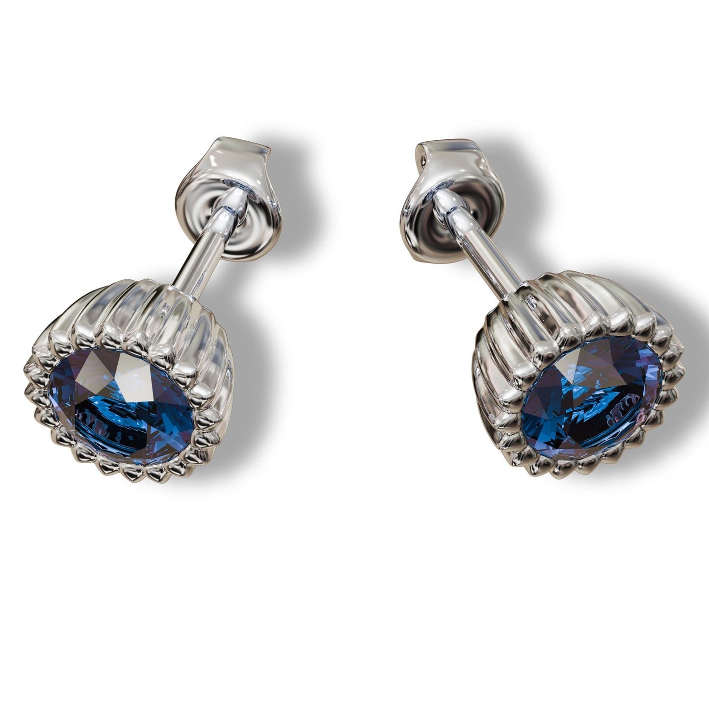 Blue Topaz Earrings,Silver Stud Earrings,Gemstone Earrings,Birthstone Earrings,Blue Earrings,Birthstone Jewelry,Gift for Her,Bridesmaid Gift