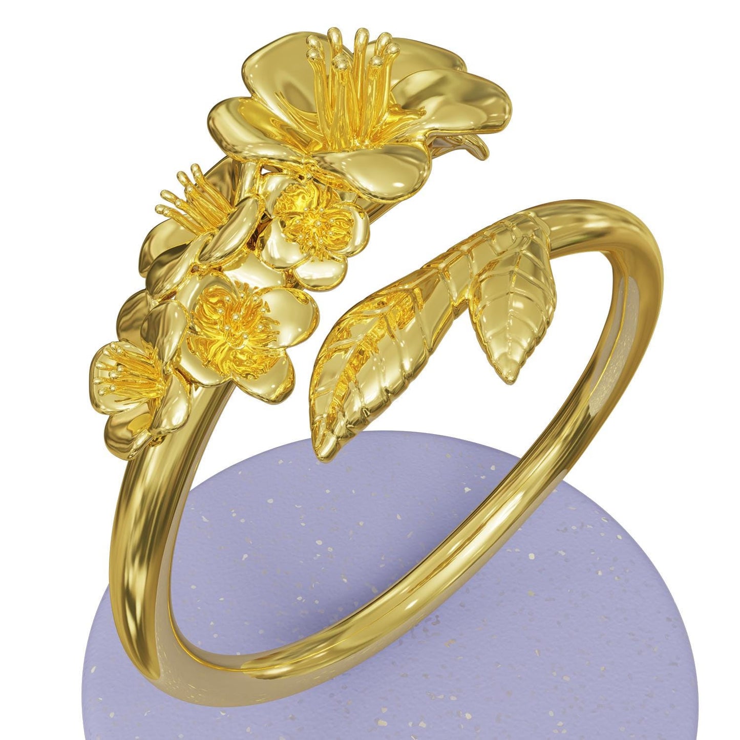 Larkspur Signet Ring, Birth Flower Jewelry, Gold Signet Ring, Nature Inspired Sterling Silver Ring, Dainty Statement Ring for Women
