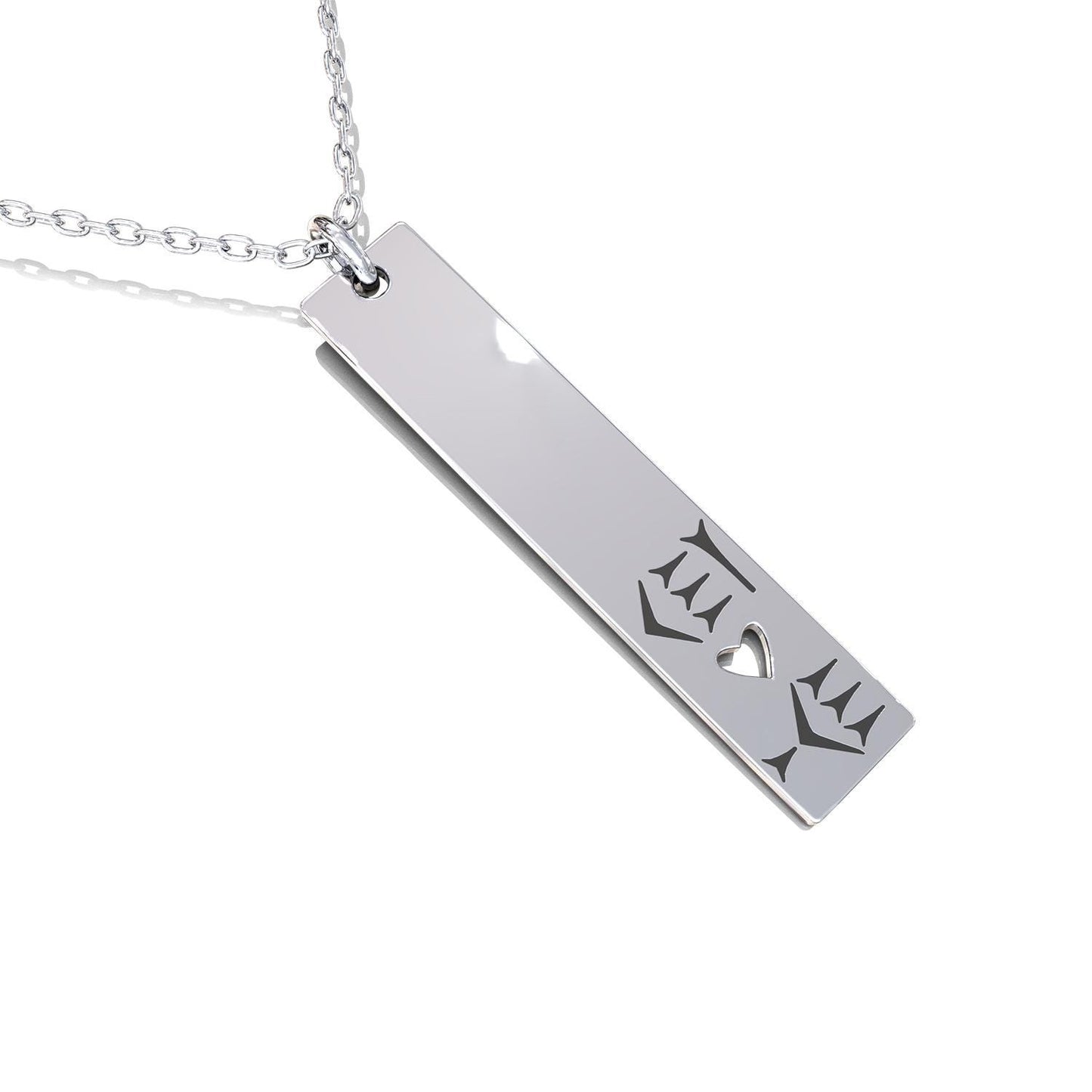 Sumerian Cuneiform Bar Necklace,Gold Silver Tablet Pendant,Personalized Name Charm, Men's Necklace, Birthday Gift for,handmade,Her-gold bar