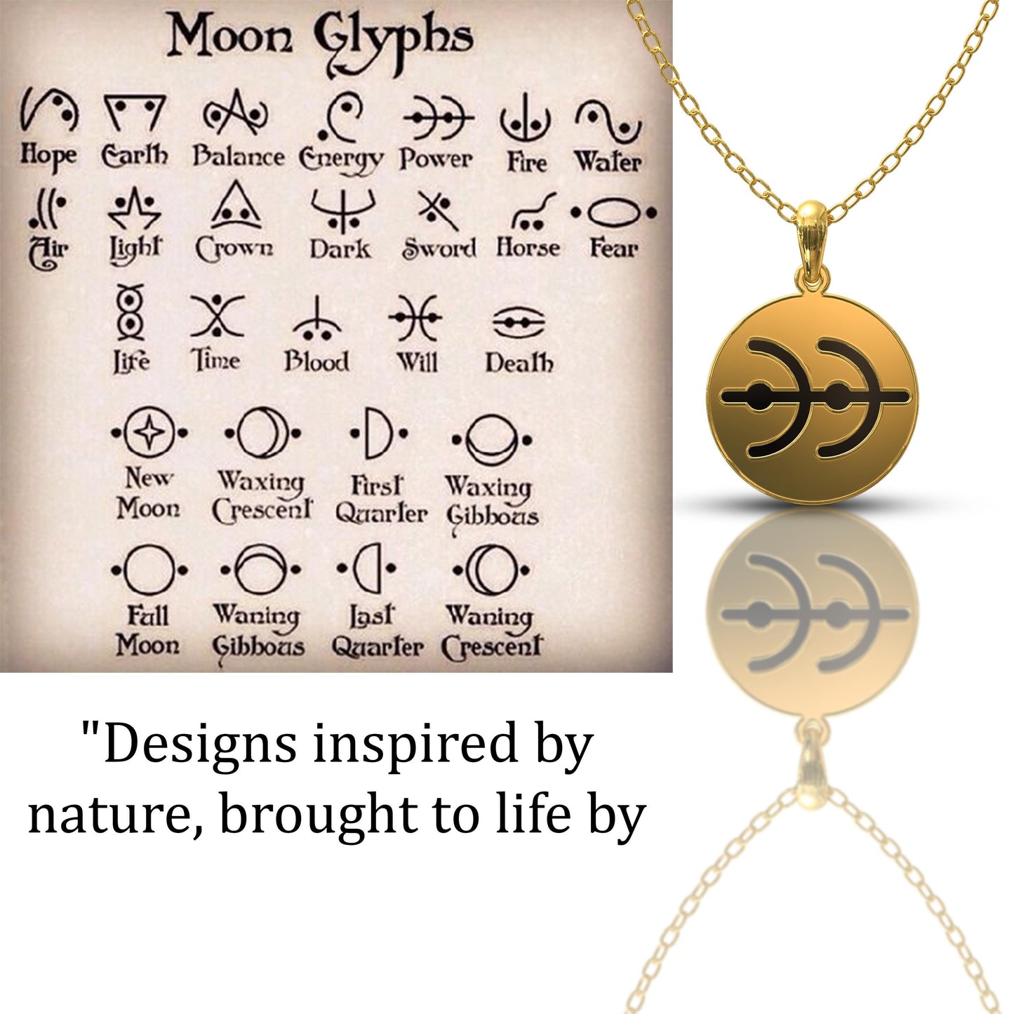 Moon Necklace - Custom Engraved Locket Necklace, Silver or Gold Name Necklace, Charm Pendant, Handmade Gift for Him, Personalized Jewelry