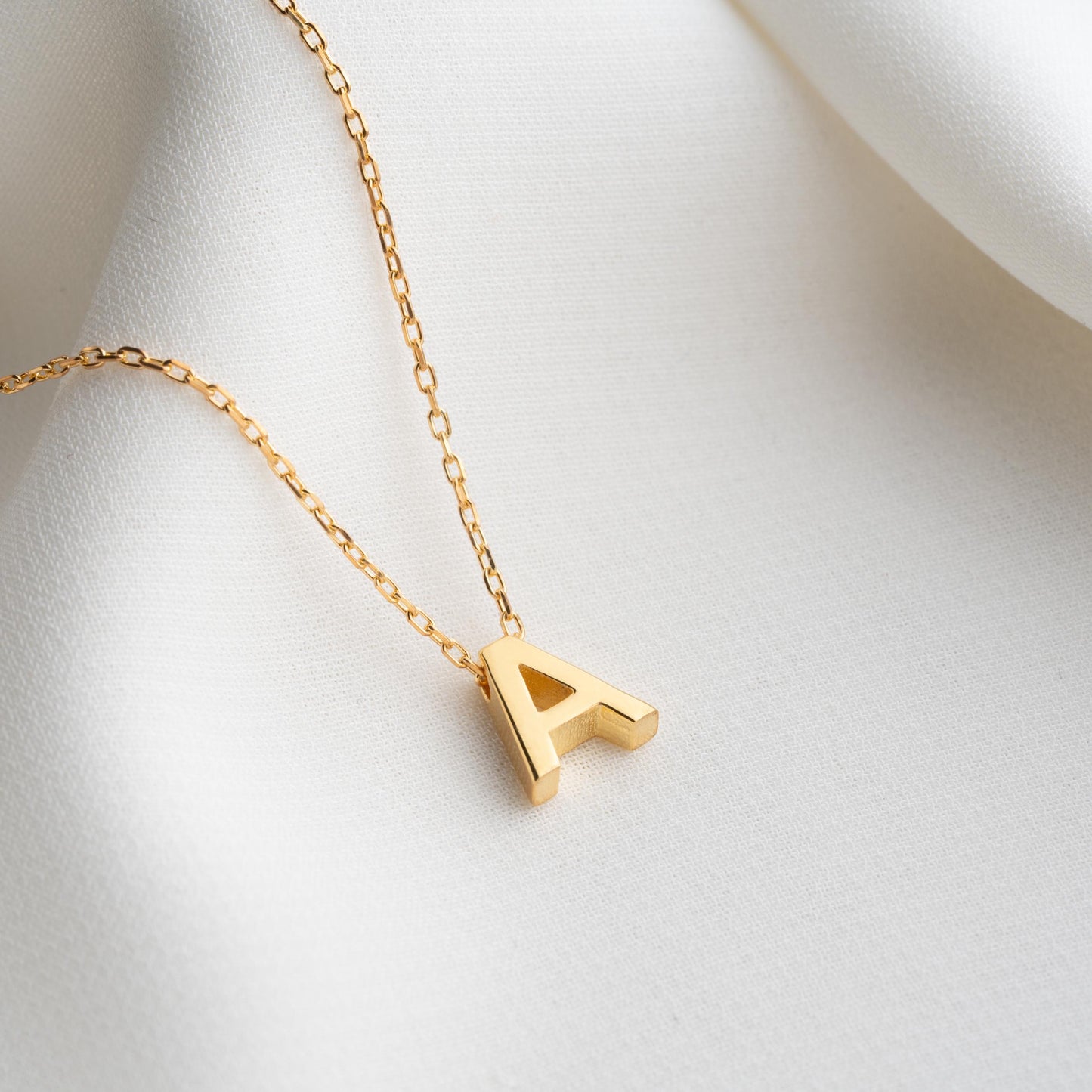 Gold Letter Initial Necklace, Minimalist Name Charm Jewelry, Rose Gold Bubble Necklace for Women, Personalized Birthday Gift for Her.