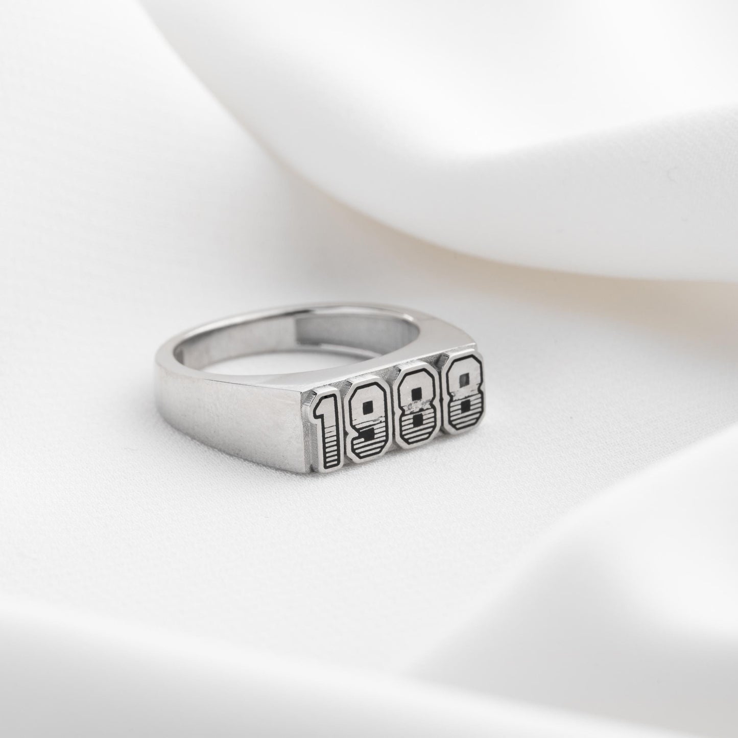 Gold Signet Ring-Custom Engraved Pinky Ring,Personalized Name Ring, Silver Dainty Handwriting Memorial Ring,Anniversary Ring for Women & Men
