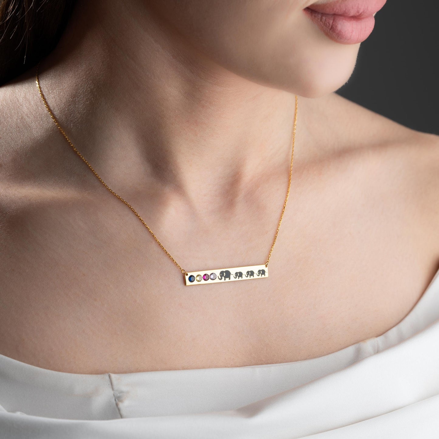 Name Bar Necklace, Custom Gold Silver Birthstone Jewelry, Personalized Bar Pendant, New Mom Gift, Anniversary Birthday Gift for Her-handmade