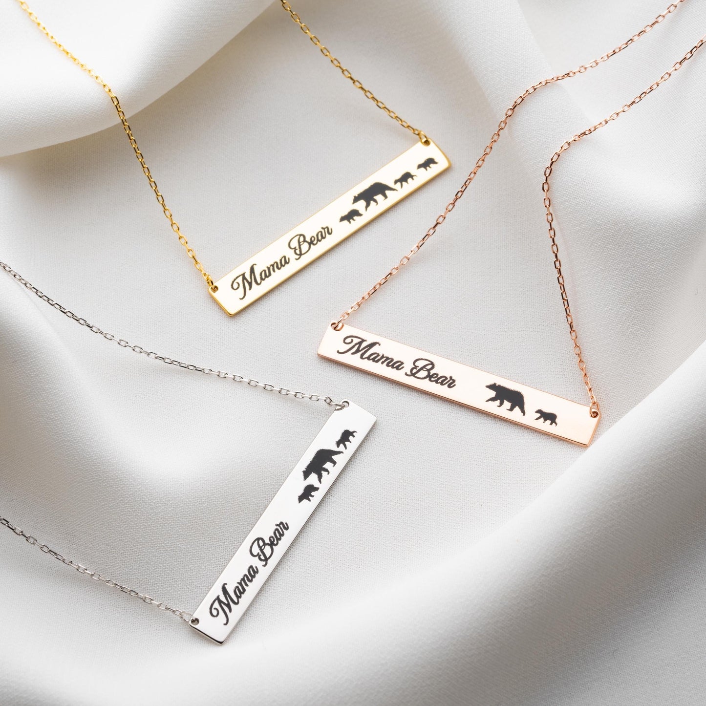 Bar Necklace, Gold Name Bar Jewelry, Custom Engraved Statement Necklace for Women, New Mom Gift, Personalized Mothers Day Gift for Mom