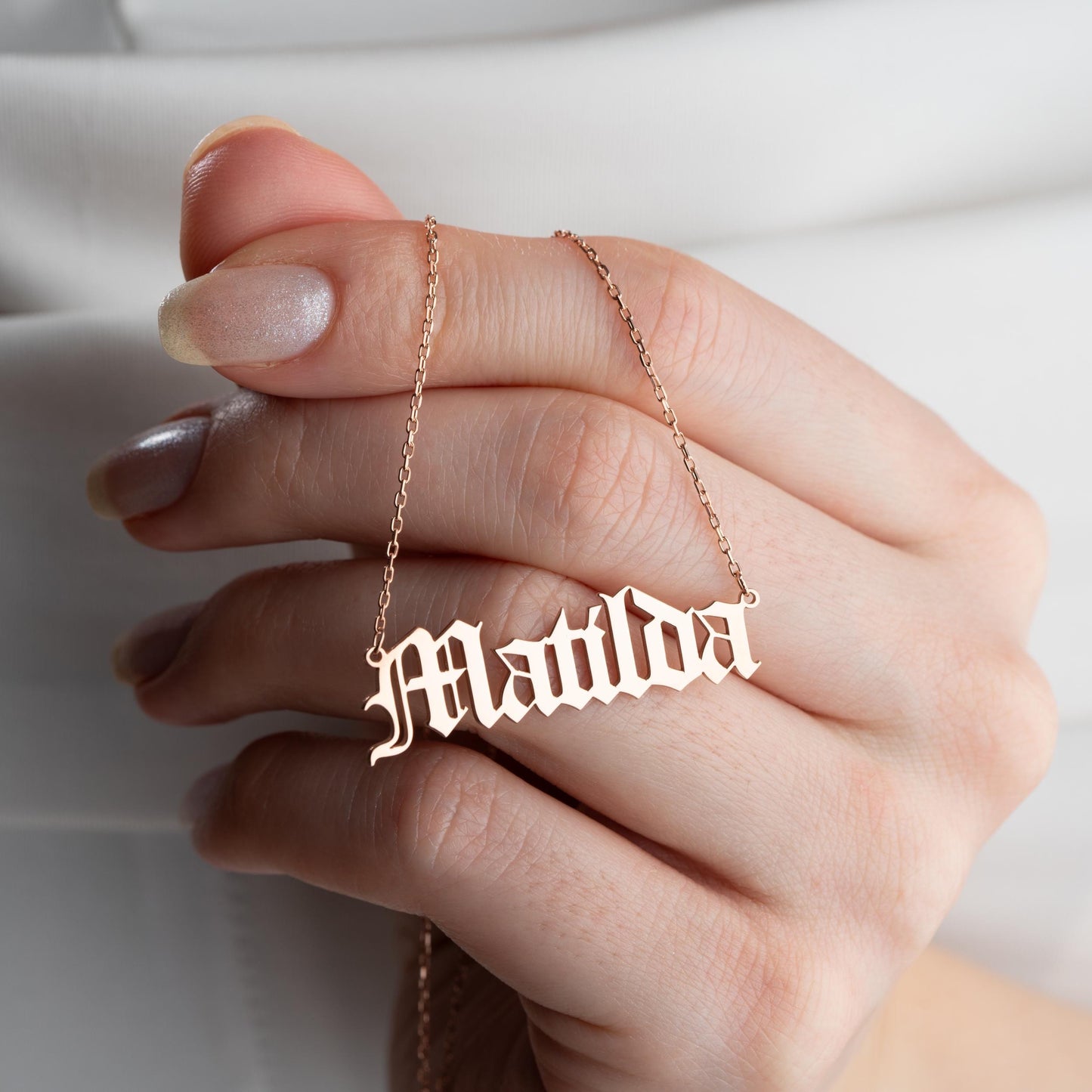 Custom Name Necklace, Gold Name Plate, Personalized Jewelry Gift for Her, Kids Name Logo Necklace, Birthday Gifts, Times New Roman Font
