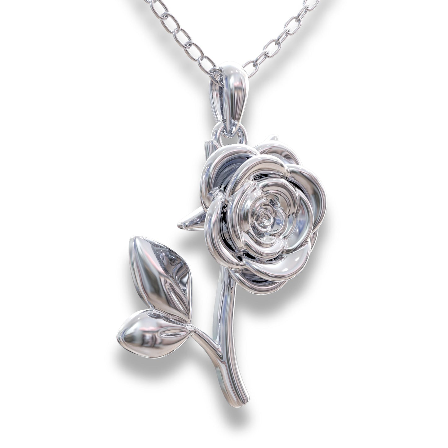 Rose Birthflower Necklace, Gold Flower Pendant, New Mom Mama Jewelry, Statement Gift for Women, Girlfriend Birthday Anniversary Necklace.
