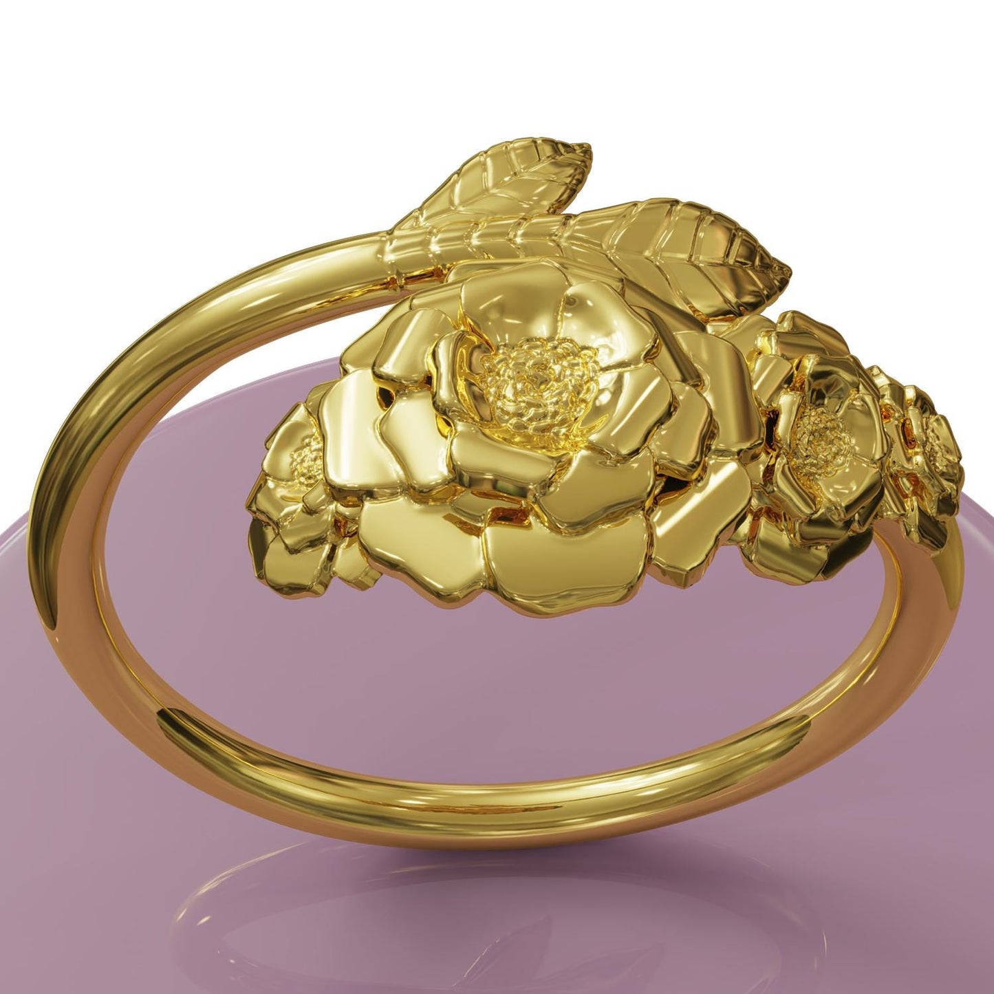 Marigold Flower Ring,Birth Flower Jewelry,Nature-Inspired Adjustable Ring,Floral Statement Ring,Birth Month Gift,Birthday Gift for Her,