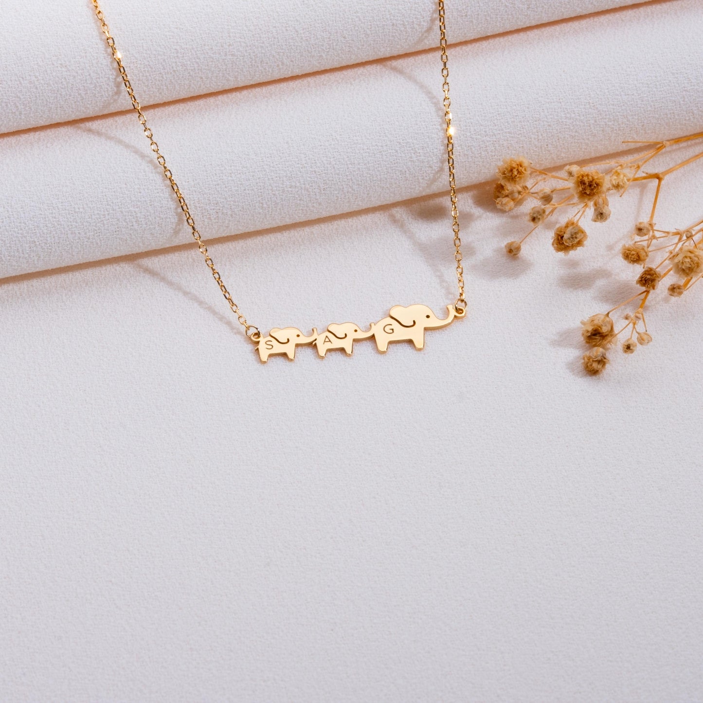 Mama and Baby Elephant Necklace – Mama Necklace, Elephant Pendant, New Mom Gift, Family Necklace, Gifts for Wife, Silver Charm,handmade gift