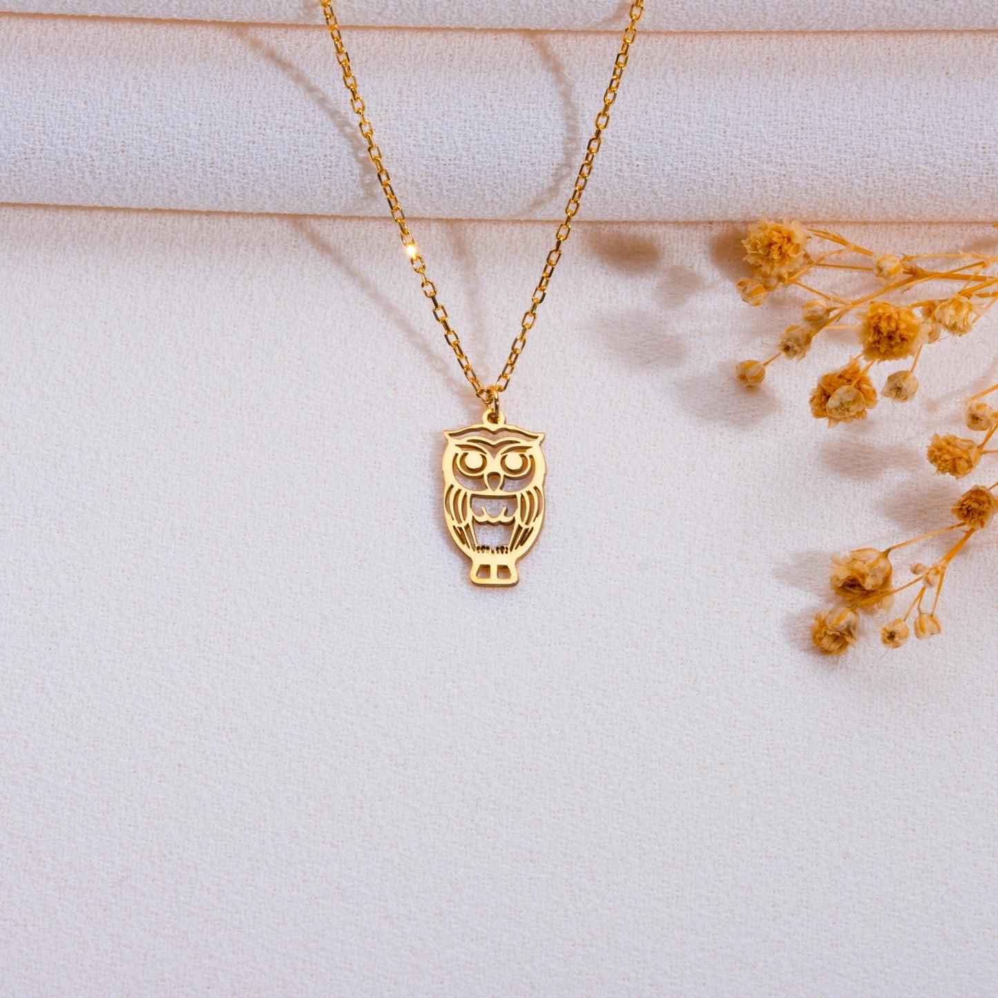 Silver Owl Necklace, Nature Jewelry, Delicate Bird Charm Necklace, Handmade Owl Gifts for Her, Mom Gift, Birthday Silver Charm Necklace