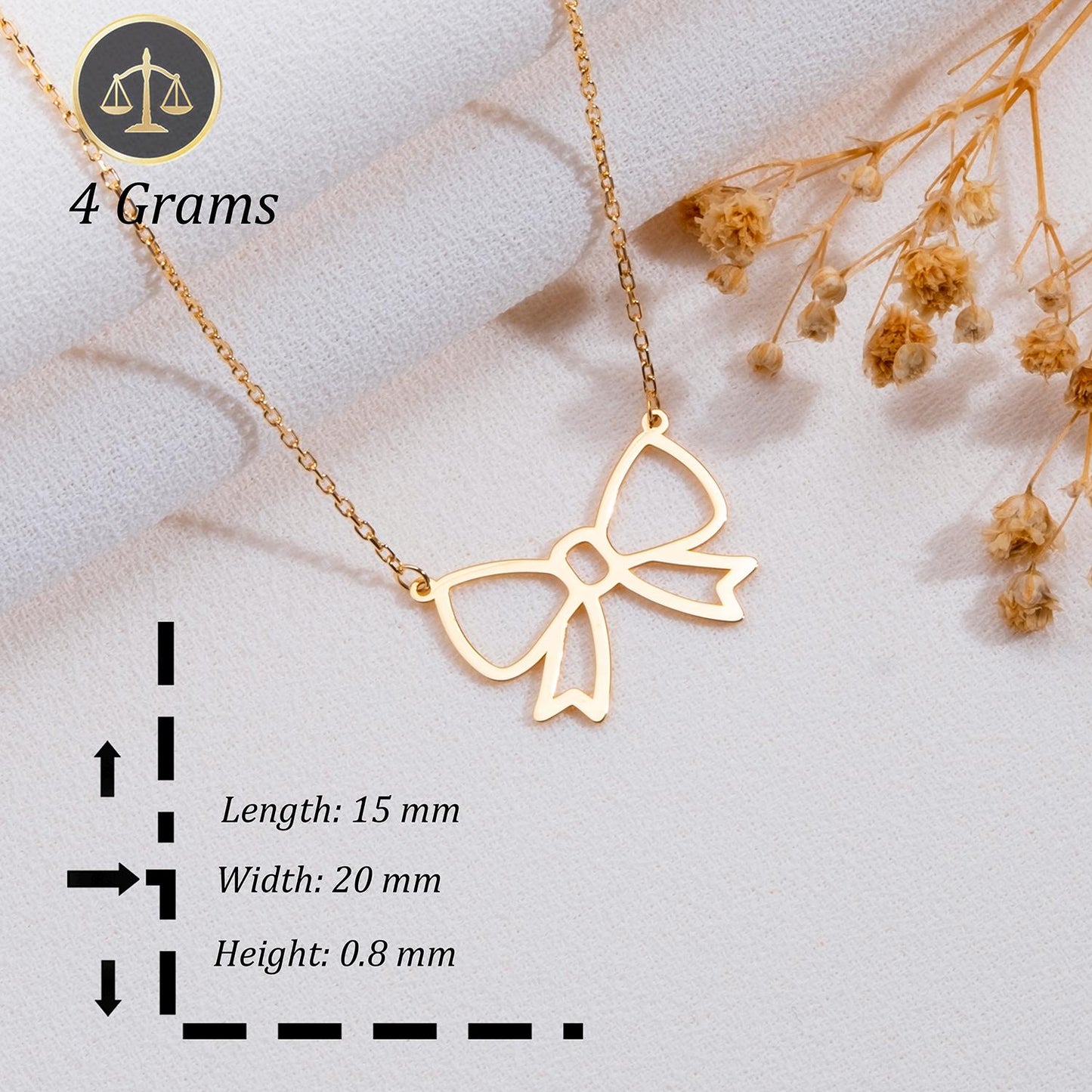 Bow Necklace, Gold Bow Charm Pendant, Vintage Minimalist Silver Necklace, Bridesmaid Wedding Gift, Gift for Her, Elegant Jewelry,handmade