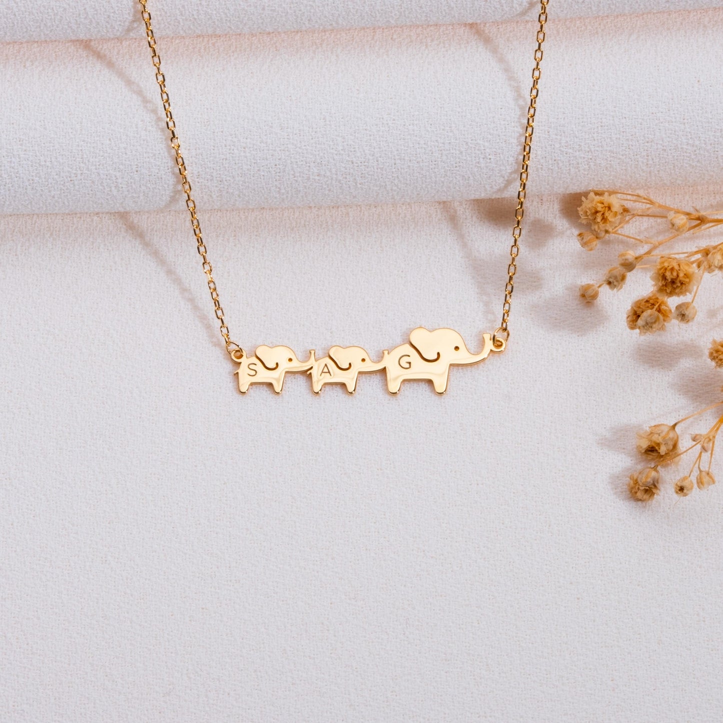 Mama and Baby Elephant Necklace – Mama Necklace, Elephant Pendant, New Mom Gift, Family Necklace, Gifts for Wife, Silver Charm,handmade gift