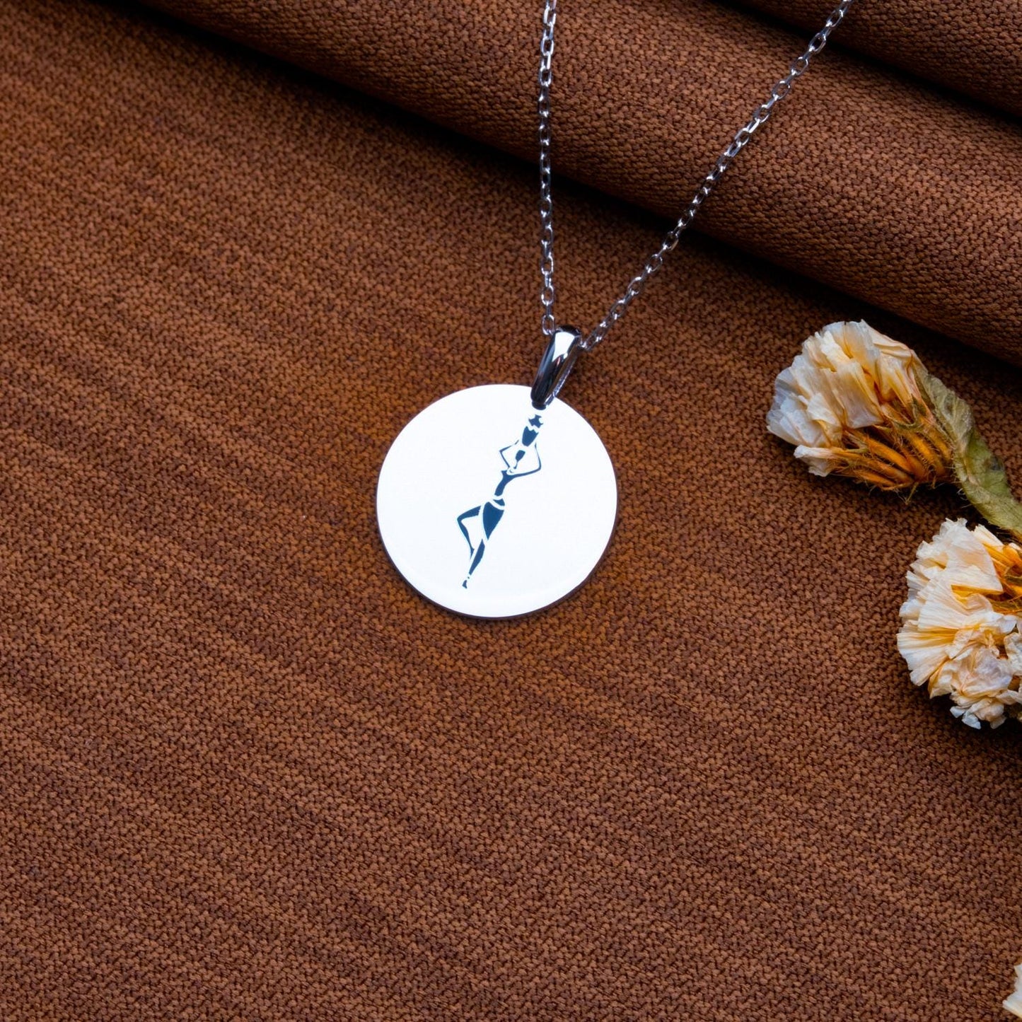 African Water Carrier Necklace, Ethnic Pendant,925 Sterling Silver, Gold Necklace,Handmade Jewelry, Custom Dainty Necklace,Personalized Gift