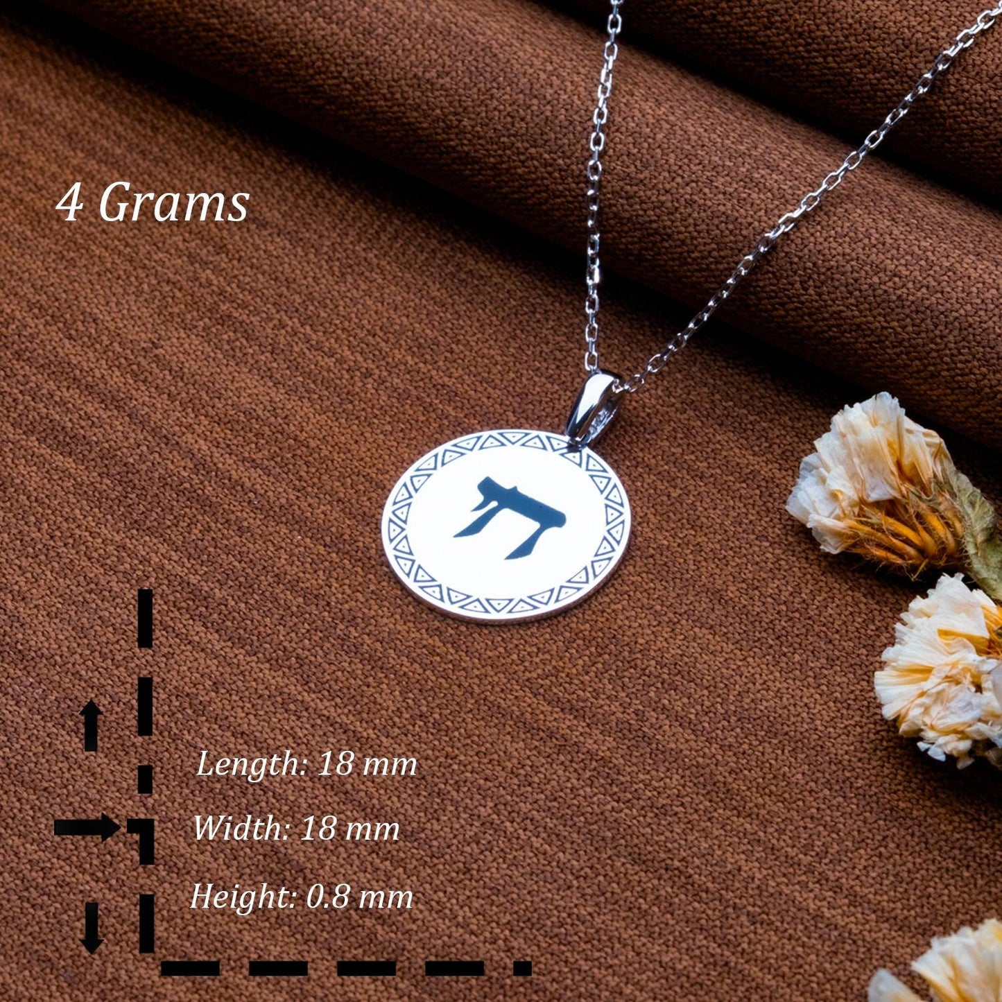 Chai Necklace Gold, Jewish Hebrew Chai Pendant, Tiny Chai Necklace for Men & Women, Bat Mitzvah Gift, Star of David Israel Jewelry,handmade