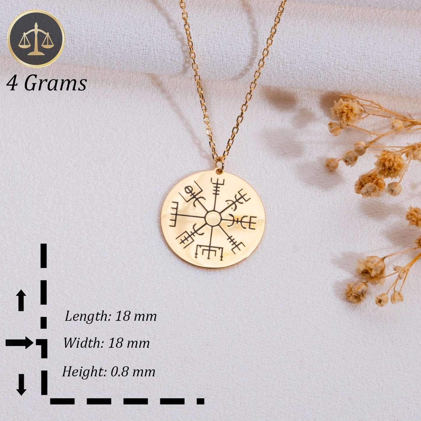 Vegvisir Compass Necklace,Engraved Viking Pendant,Protection Silver Necklace, Celtic Scandinavian Jewelry,Gift for Her,Norse Amulet,handmade