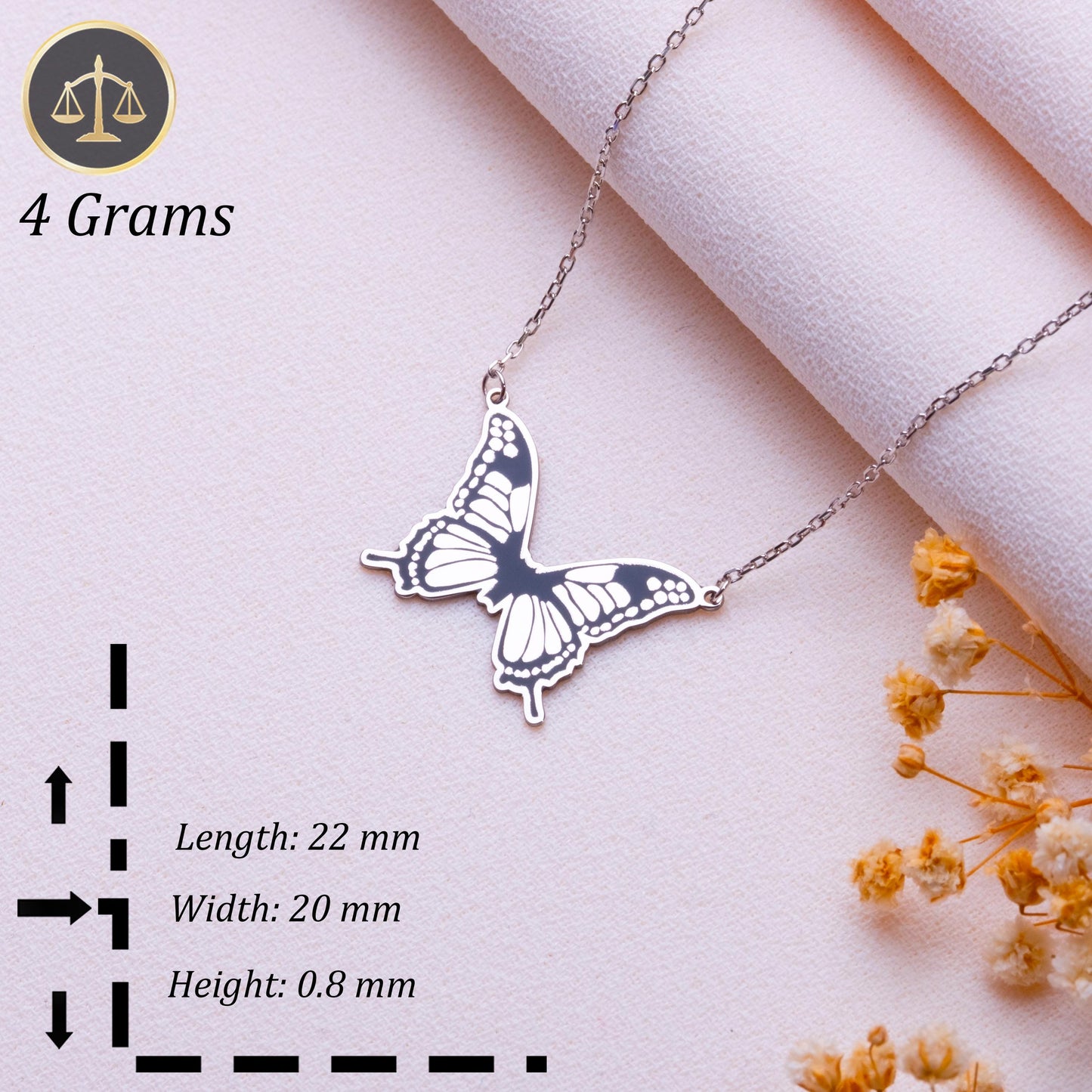 Dainty Butterfly Necklace – Monarch Butterfly Jewelry, Personalized Handmade Gift for Her, Minimalist Birthday or Anniversary Gift for Mom