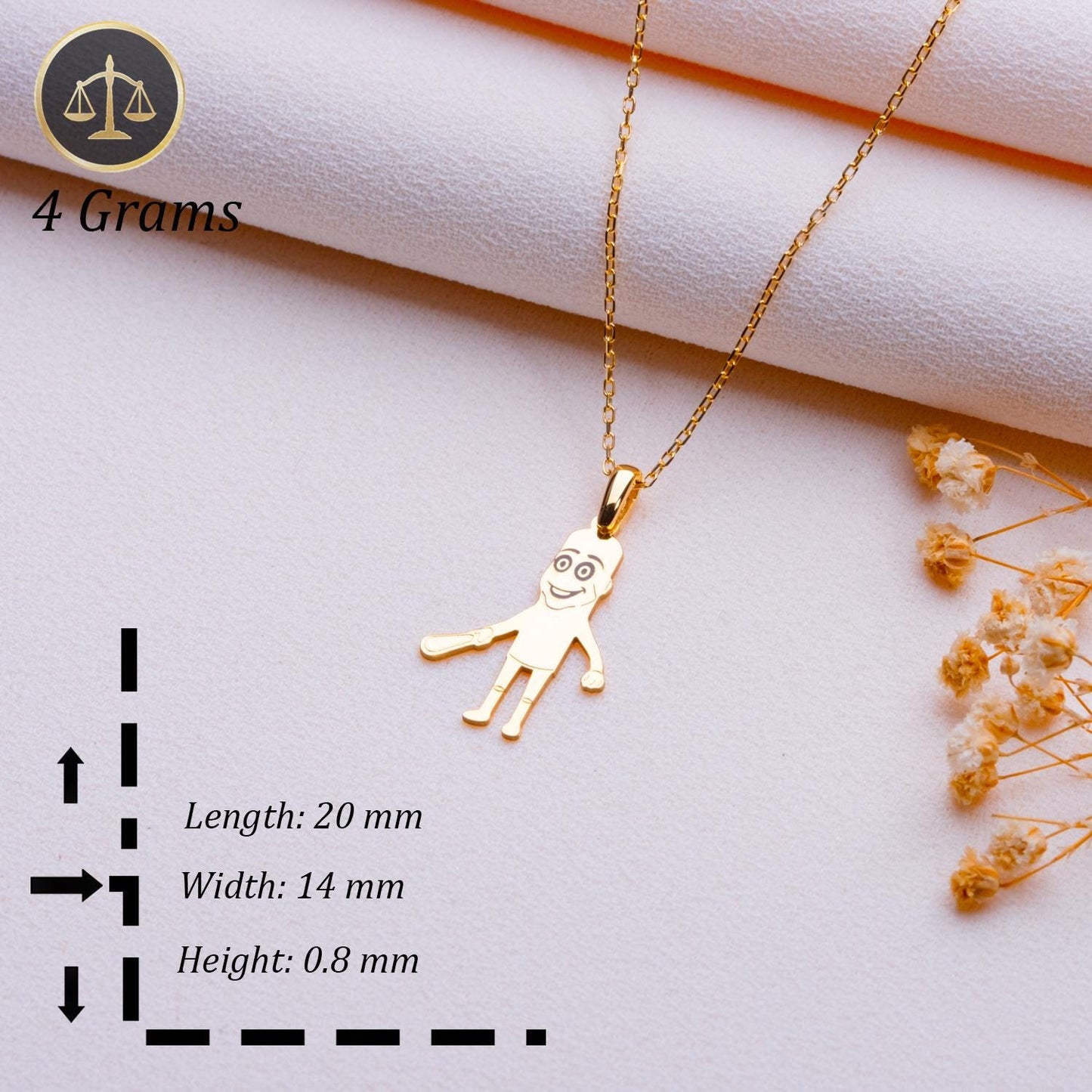 Tung Tung Sahur Neklace-Silver Boy and Girl Pendant Necklace–Gold Boy Charm,Kids Name Necklace, Personalized Gift for Son,Little Boy Jewelry