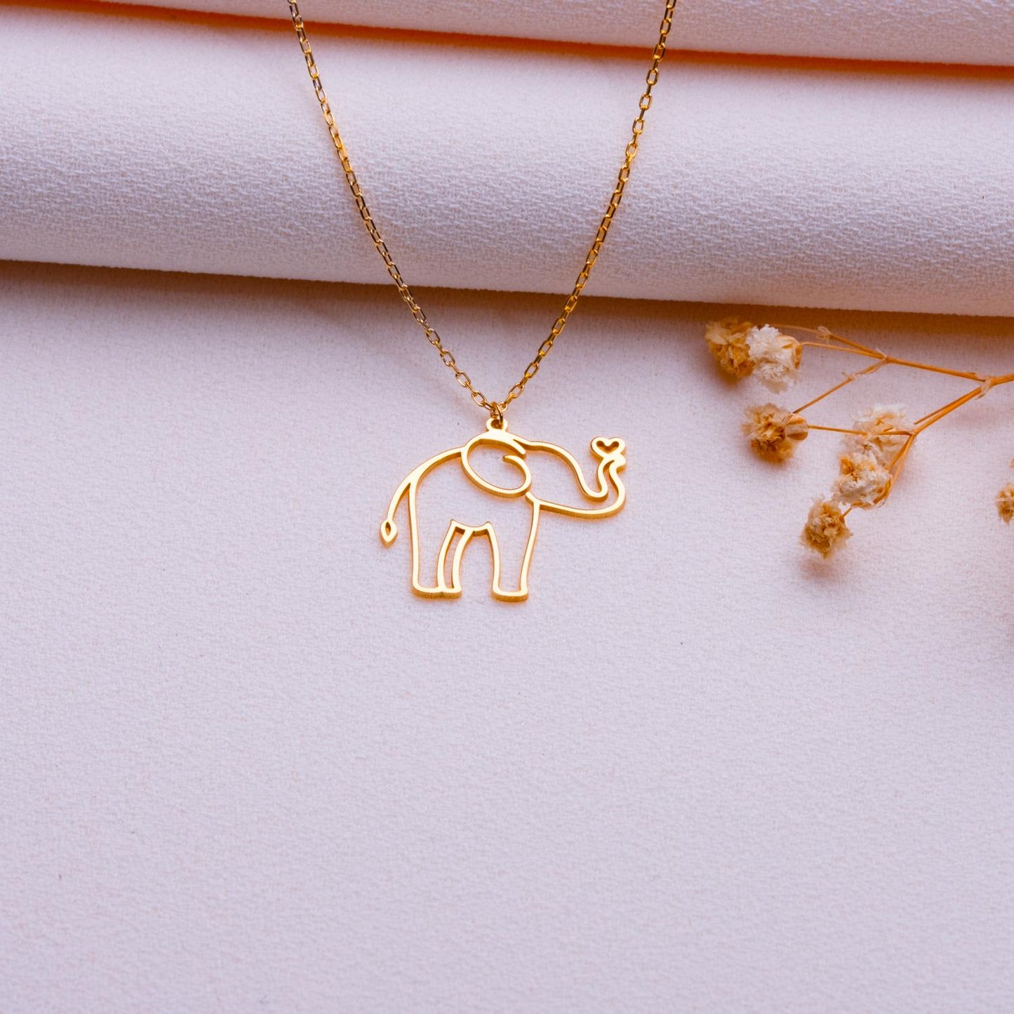 Elephant Necklace – Cute Elephant Charm Pendant, Custom Dainty Silver or Gold Necklace, Minimalist Nature Jewelry, Birthday Gift for Her.