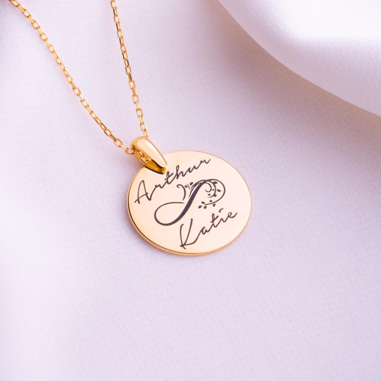 Custom Locket Necklace – Personalized Gold or Silver Infinity Pendant, Engraved Couple Gift, Handmade Dainty Jewelry, Unique Love Keepsake