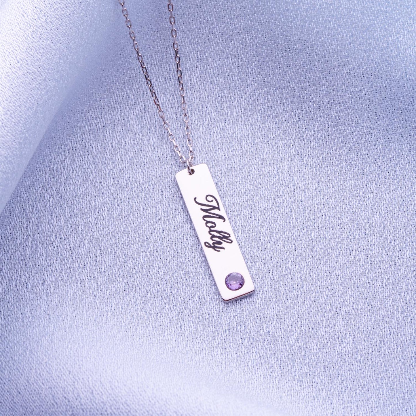 Custom Bar Necklace,Gold Name Bar Necklace,Engraved Birthstone Necklace, Handwriting Jewelry, Dainty Personalized Gift for Her,Birthday Gift