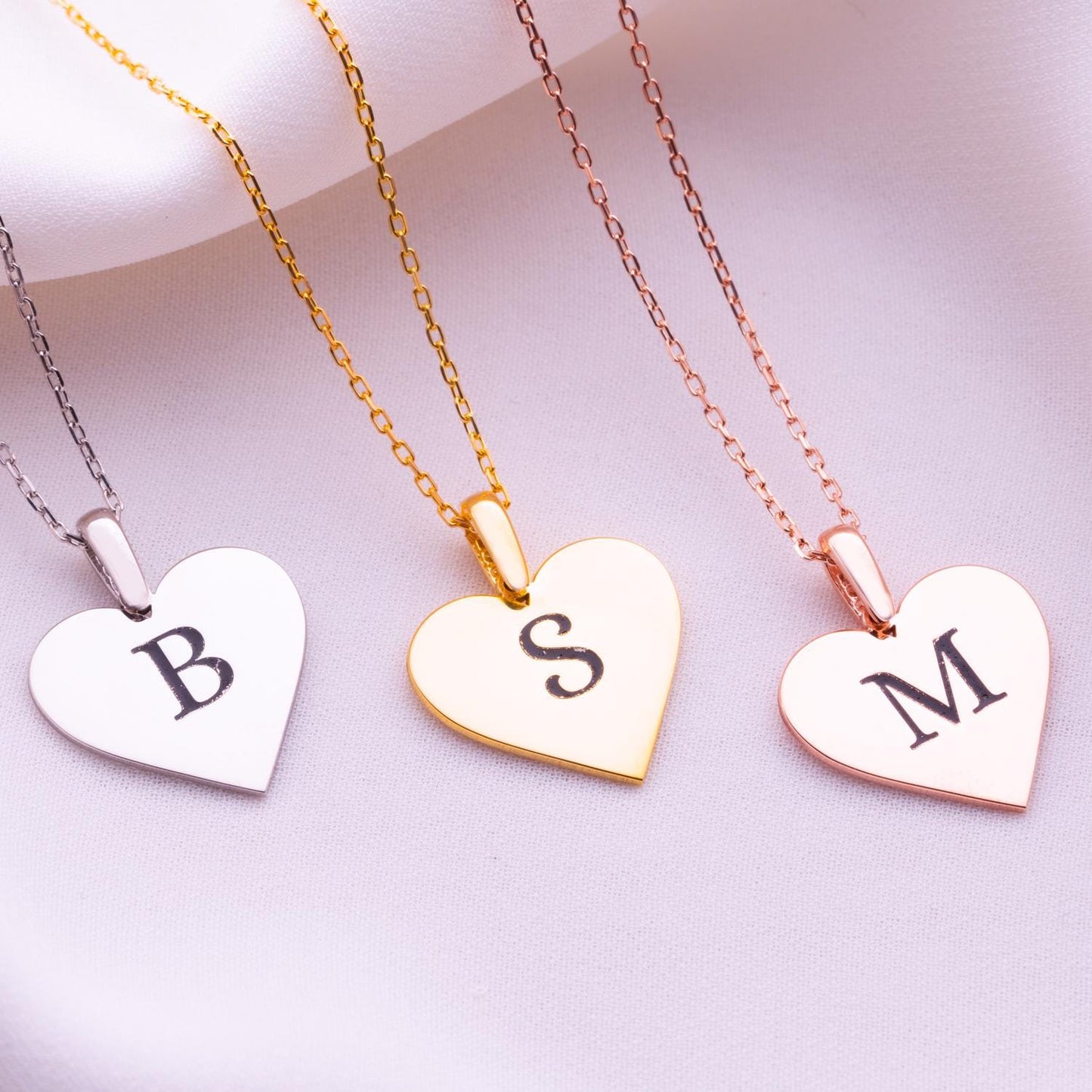 Heart Necklace-Gold Letter Name Necklace,Tiny Letter Pendant,Personalized Jewelry,Jewelry Gift for Her,Birthday,Mother's Day,Gift for Him.