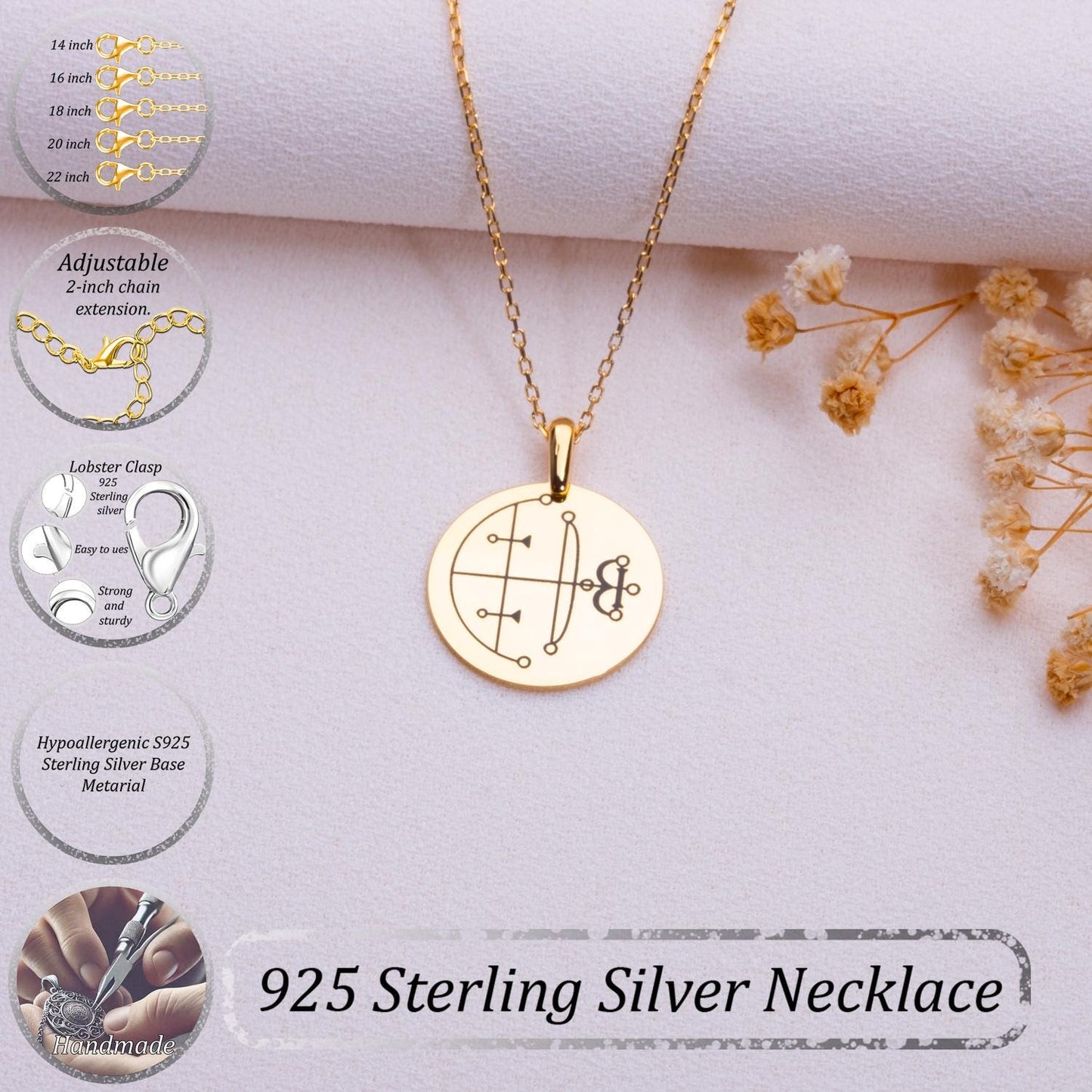 Aim Sigil Pendant – Lucifer Protection Necklace, Custom Occult Jewelry, Silver Goth Amulet, Supernatural Gift, Halloween Magik Necklace