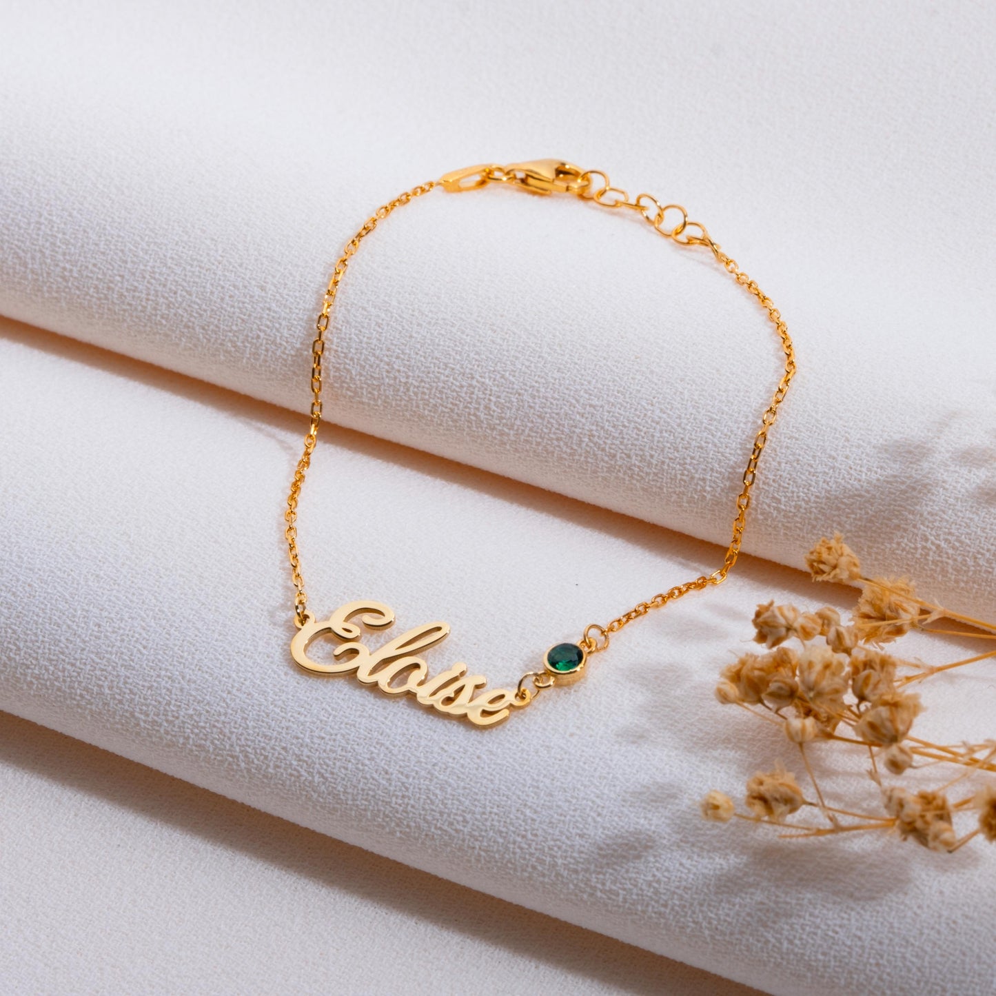 Name Bracelet With Birthstone, Birthstone Gift, Baby Name Bracelet, Grandma Bracelet, Handwriting Bracelet, Mothers Bracelet,handmade gift