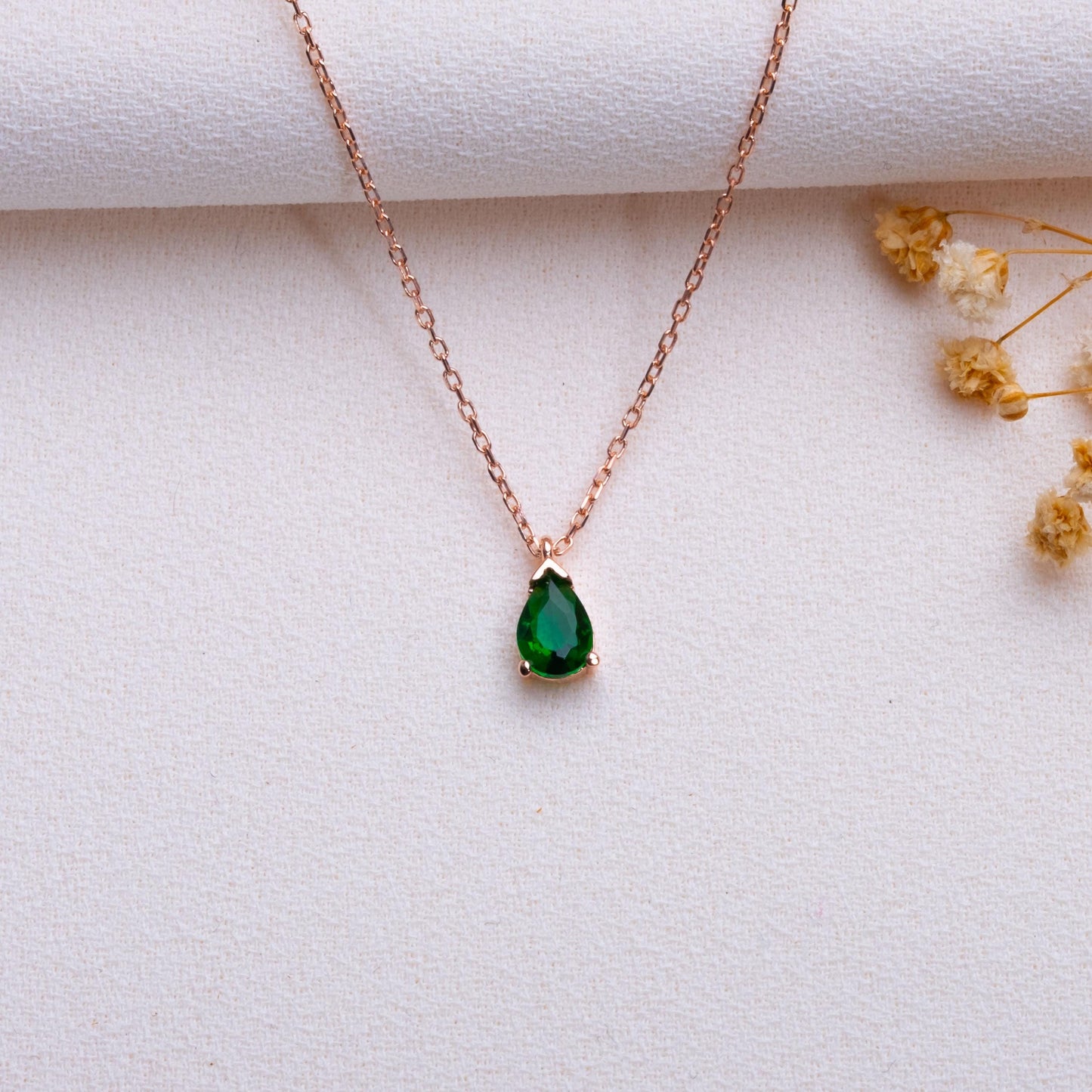 Drop Birthstone Necklace • Custom Jewelry Gift • Personalized Dainty Pendant for Women •Anniversary or Birthday Gift,Unique Necklace for Her