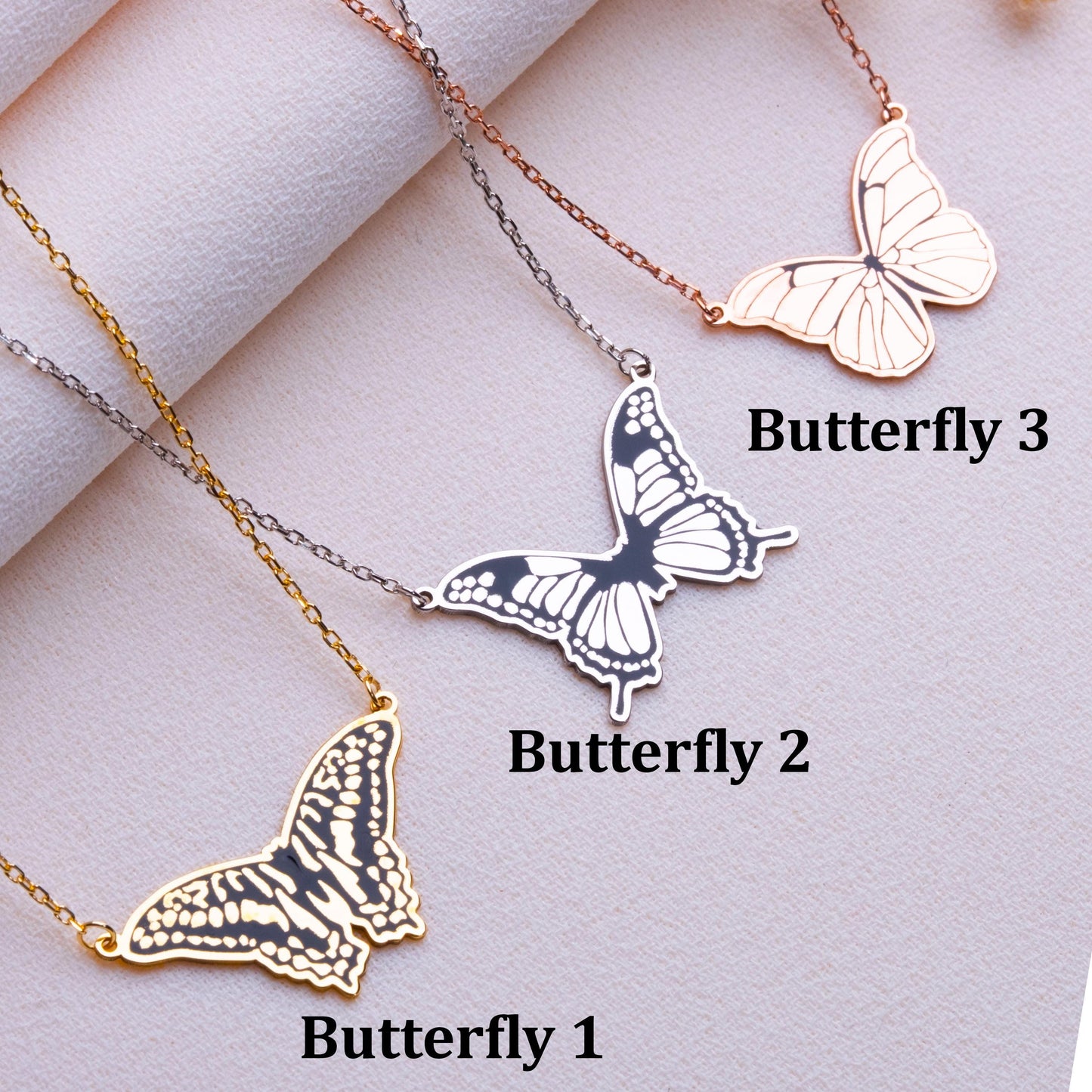 Dainty Butterfly Necklace – Monarch Butterfly Jewelry, Personalized Handmade Gift for Her, Minimalist Birthday or Anniversary Gift for Mom