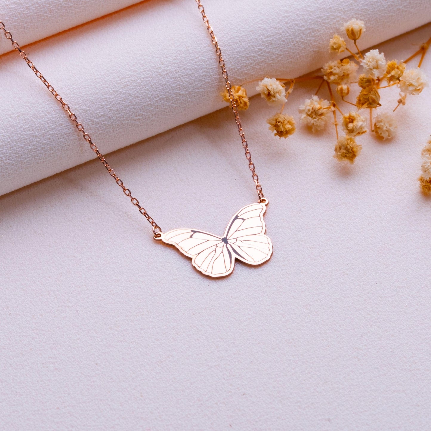 Butterfly Necklace • Memorial or Birthday Gift for Her • Minimalist Gold or Sterling Silver Jewelry •Handmade Pendant•Bridesmaid or Mom Gift