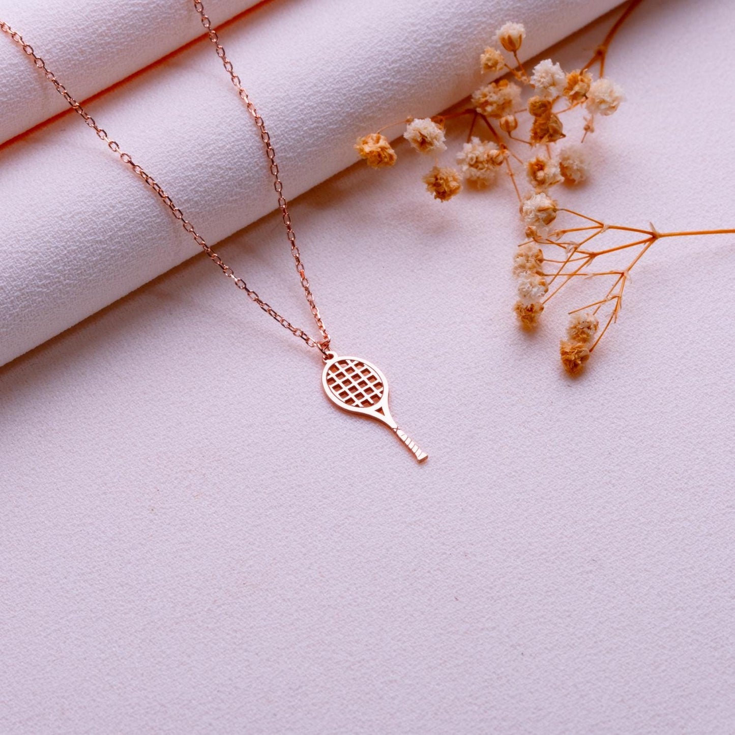 Tennis Racket Necklace • Personalized Pendant for Tennis Player, Coach, or Mom • Custom Sterling Silver Charm Jewelry • Gift for Women.