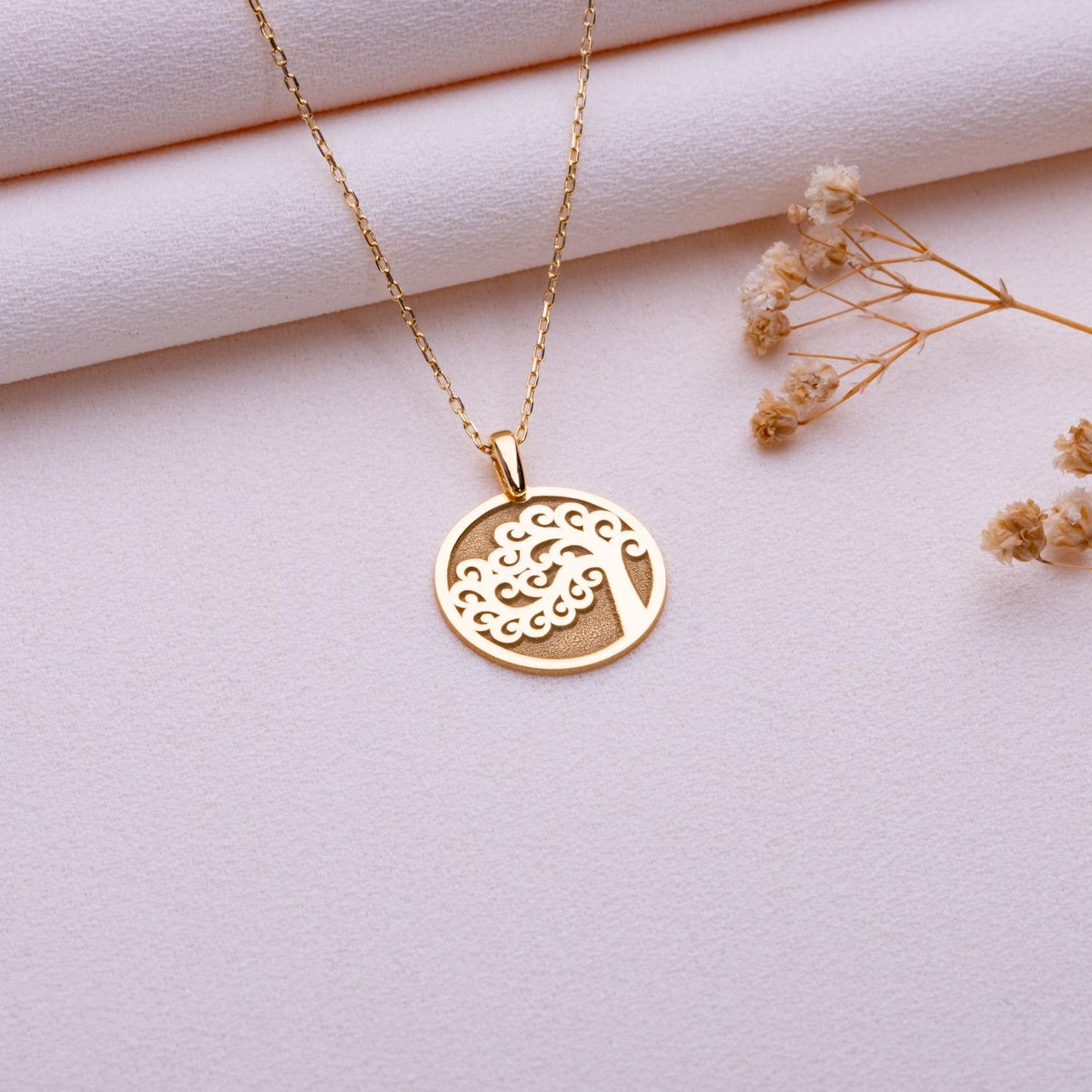 Tree of Life Necklace • Gold Silver Family Tree Pendant • Anniversary Gift•Dainty Initial Jewelry•Gift for Her•Statement Necklace for Women