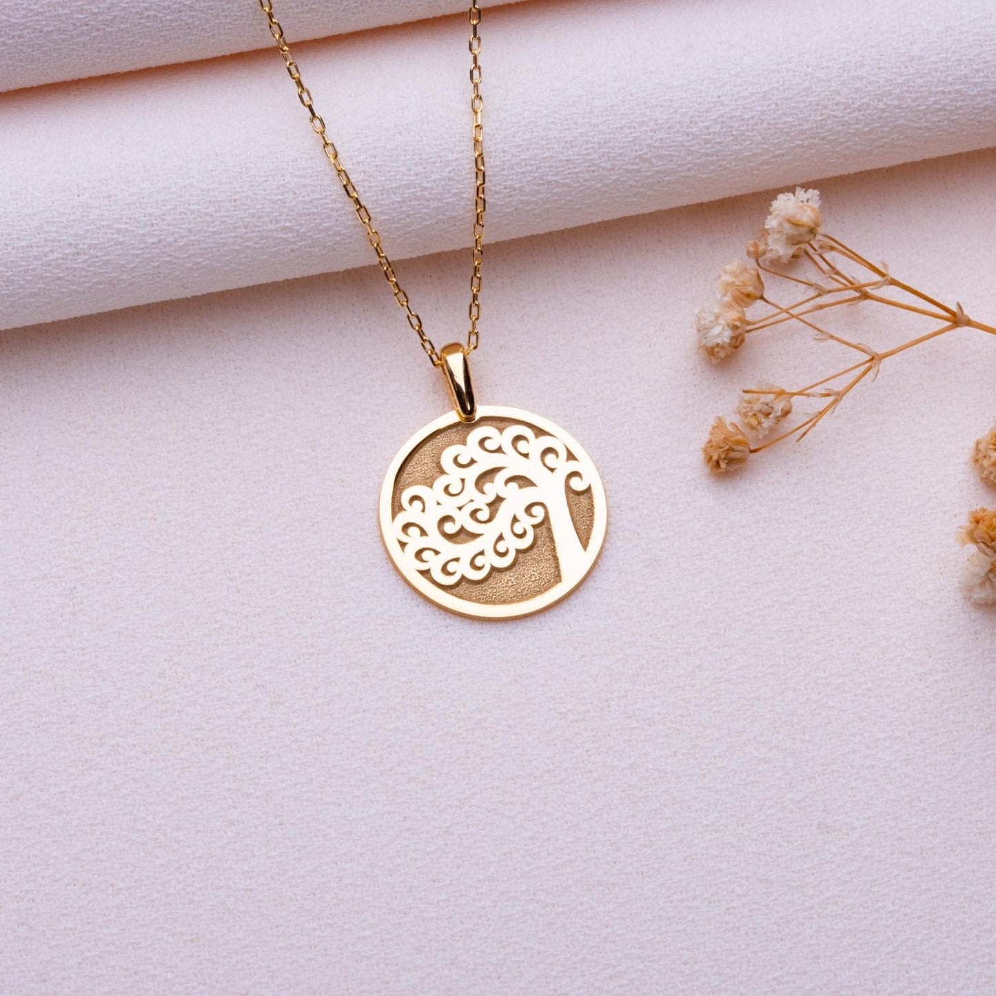 Tree of Life Necklace • Gold Silver Family Tree Pendant • Anniversary Gift•Dainty Initial Jewelry•Gift for Her•Statement Necklace for Women