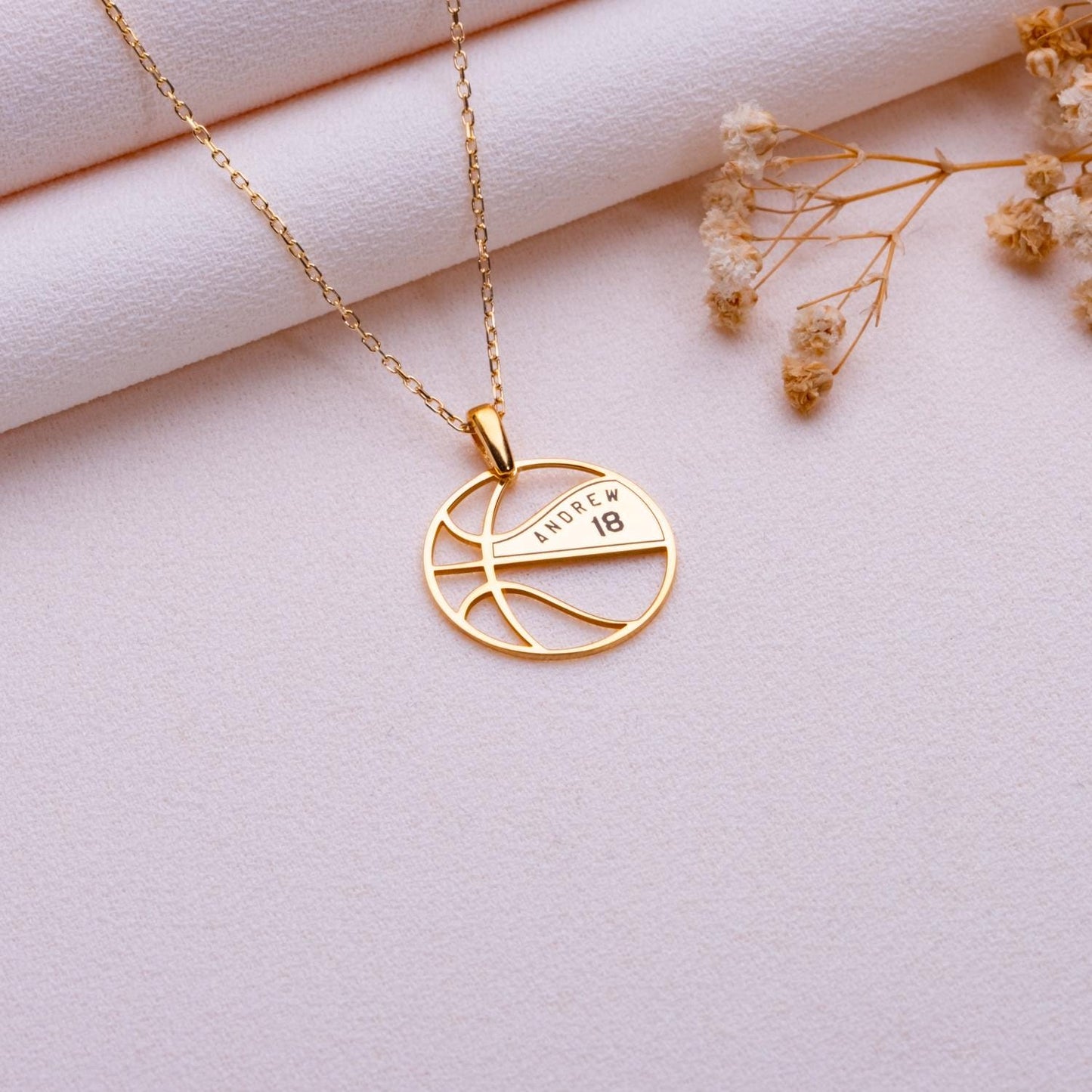 Basketball Name Necklace • Gold Silver Nameplate Jewelry • Personalized Number Bar Necklace for Men Women•Basketball Mom Gift•Sports Jewelry