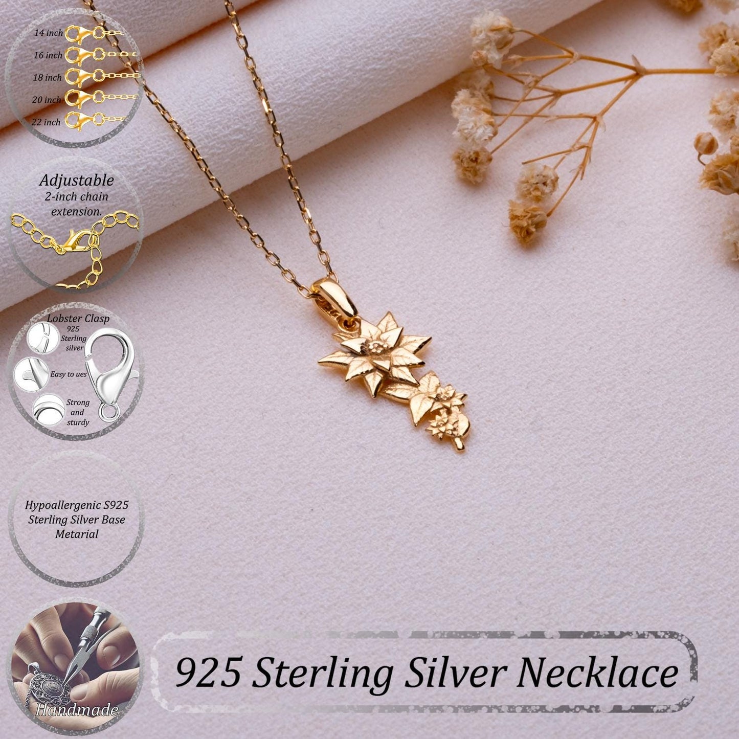 Lily Flower Necklace,Water Lily Pendant,Lily Flower Jewelry,Personalized Gift,Custom Anniversary Necklace,Birthday,Baby Gift,Grandma Jewelry