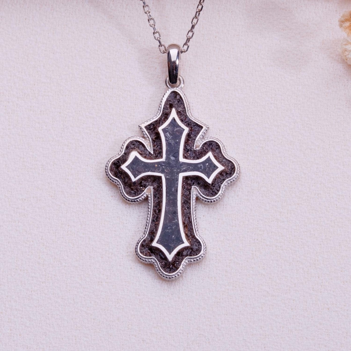 Gold Cross Necklace with Natural Stone – Dainty Pearl, Crucifix, Sideways or Orthodox Cross, Gift for Her, Religious Jewelry for Men & Women