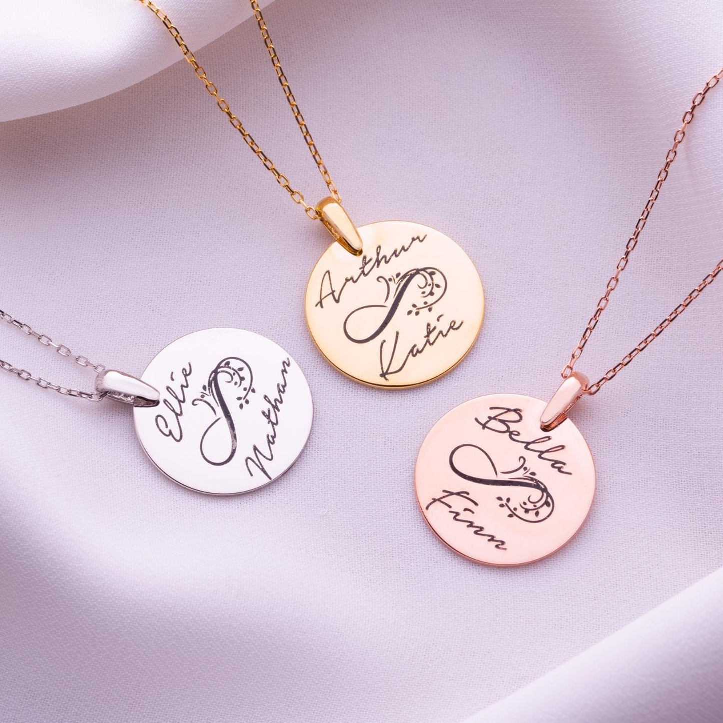 Custom Locket Necklace – Personalized Gold or Silver Infinity Pendant, Engraved Couple Gift, Handmade Dainty Jewelry, Unique Love Keepsake