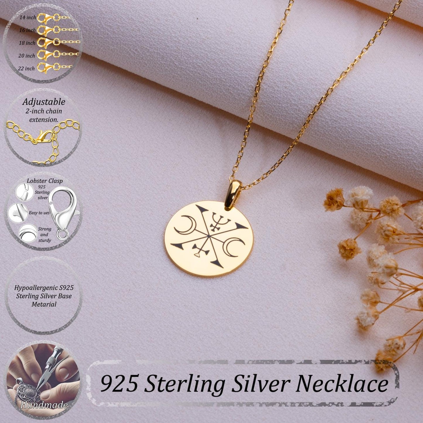 Decarabie Sigil Pendant – Protection Necklace, Custom Occult Jewelry, Silver Magik Amulet, Gothic Halloween Necklace, Supernatural Gift.